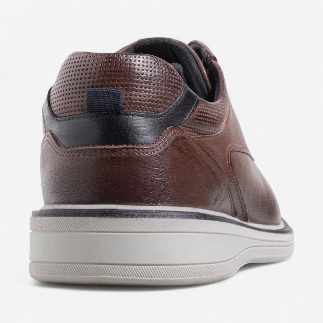 Sapato Casual Rafarillo Boston Masculino Em Couro Marrom Mogno/Preto 4