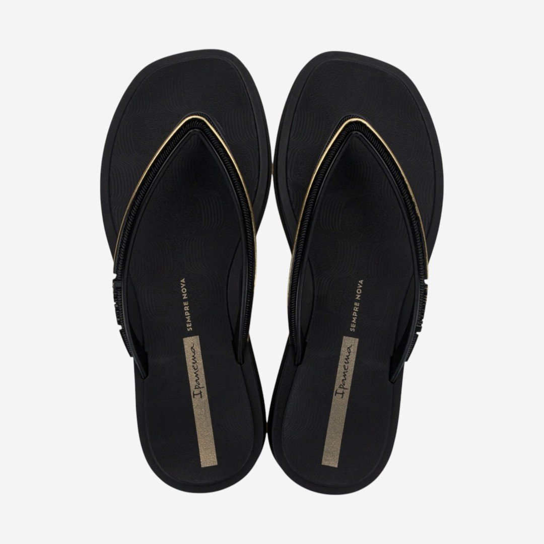 Chinelo Ipanema Glow Feminino Preto Preto/Dourado 2