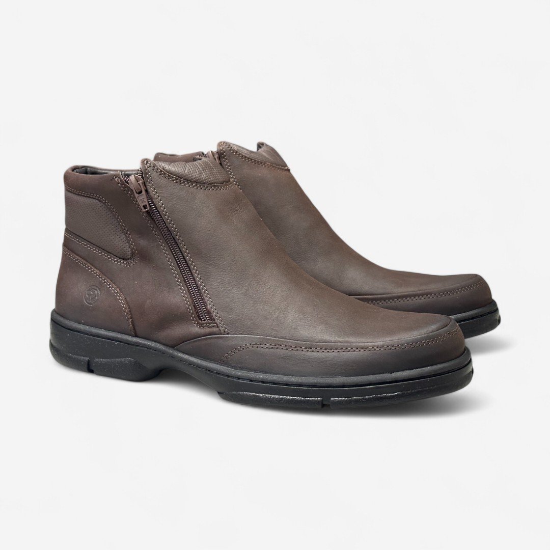 Bota Anatomic Gel Masculina Em Couro Café Café 2