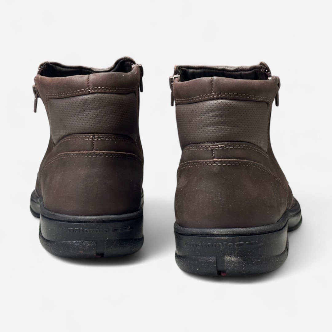 Bota Anatomic Gel Masculina Em Couro Café Café 5