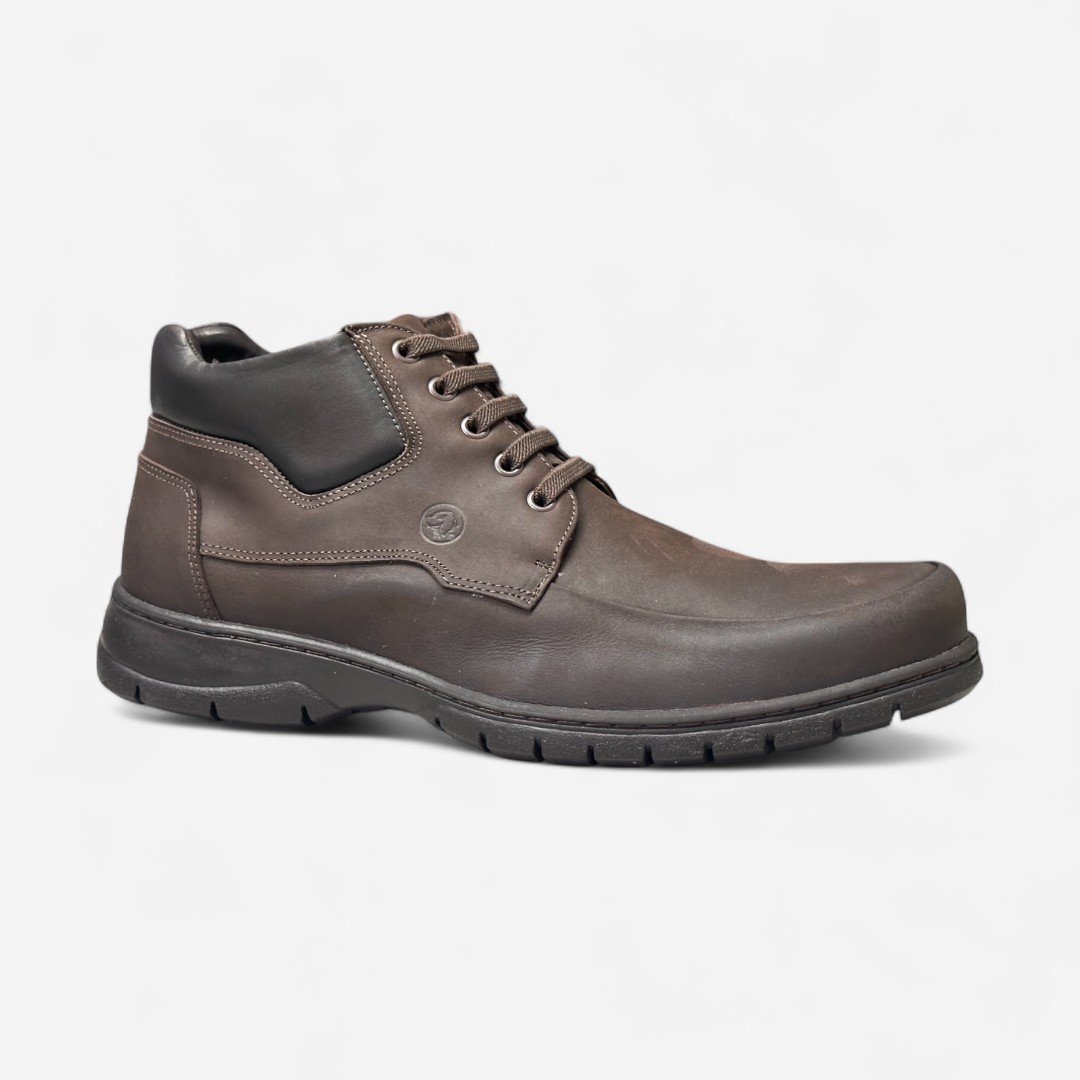 Bota Anatomic Gel Masculina Em Couro Café Café 3