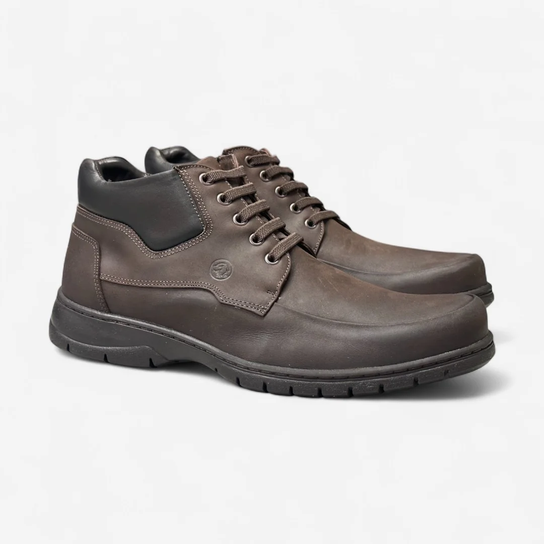 Bota Anatomic Gel Masculina Em Couro Café Café 2