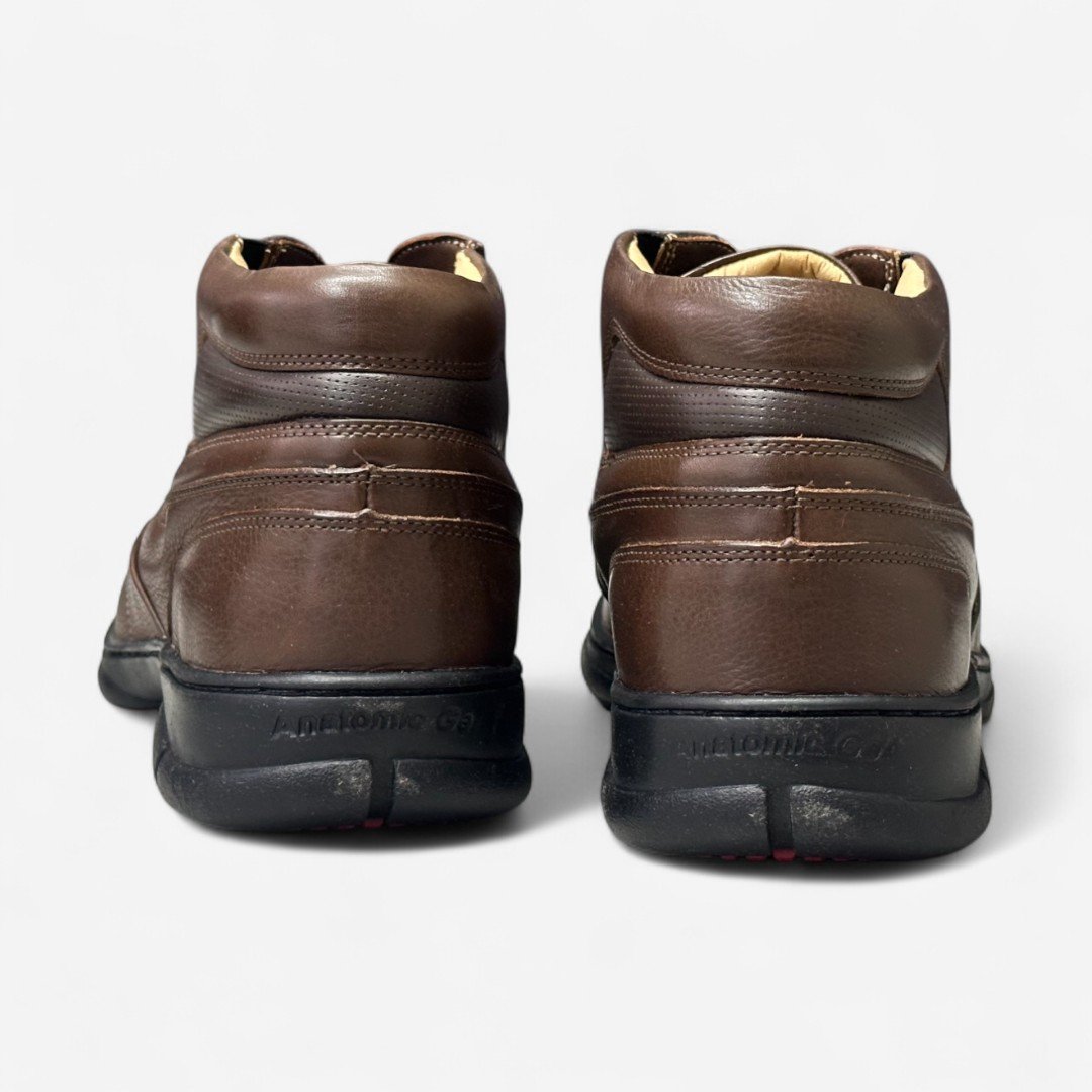Bota Anatomic Gel Masculina Em Couro Marrom Conhaque 5
