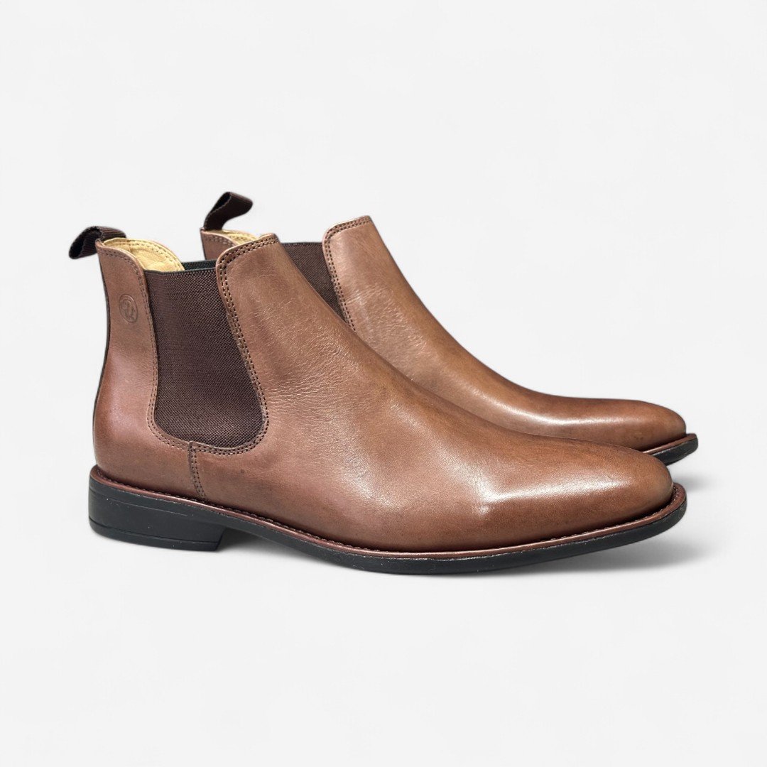 Bota Anatomic Gel Masculina Em Couro Pinhão Pinhão 2