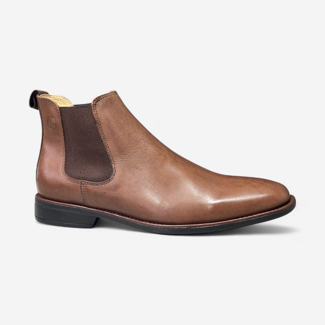 Bota Anatomic Gel Masculina Em Couro Pinhão Pinhão 3