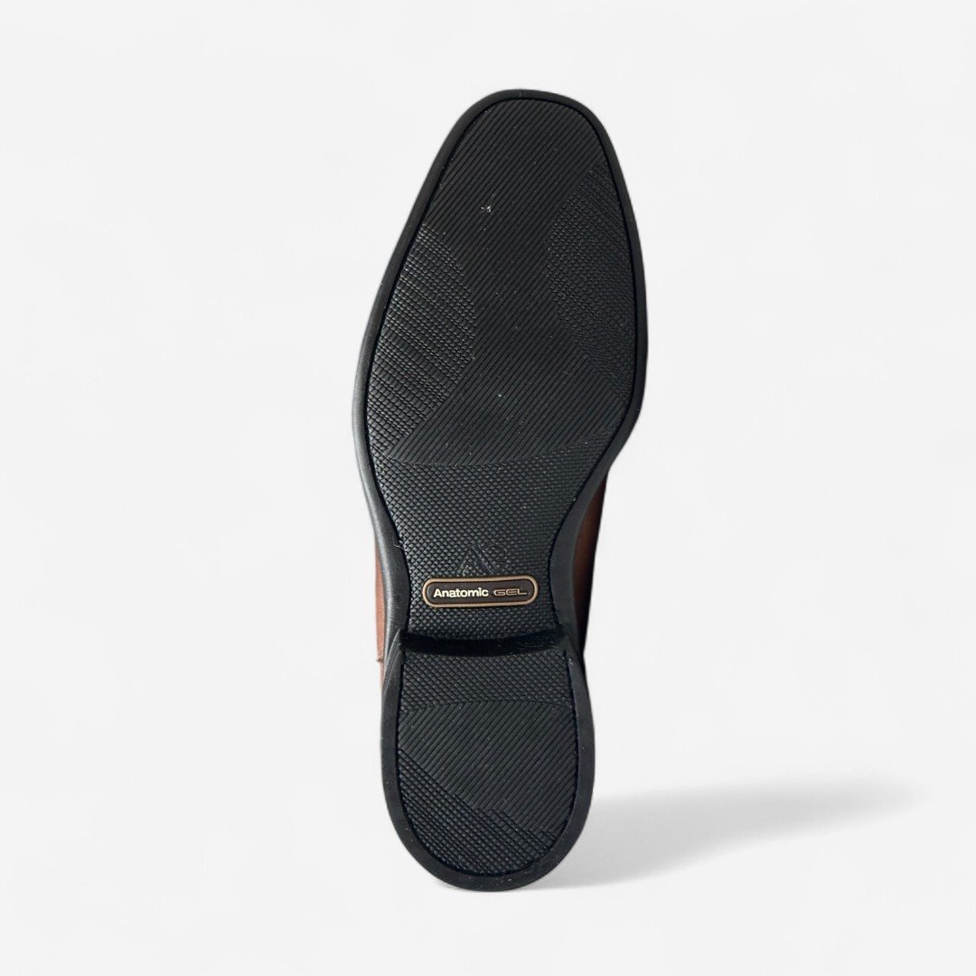 Bota Anatomic Gel Masculina Em Couro Pinhão Pinhão 6