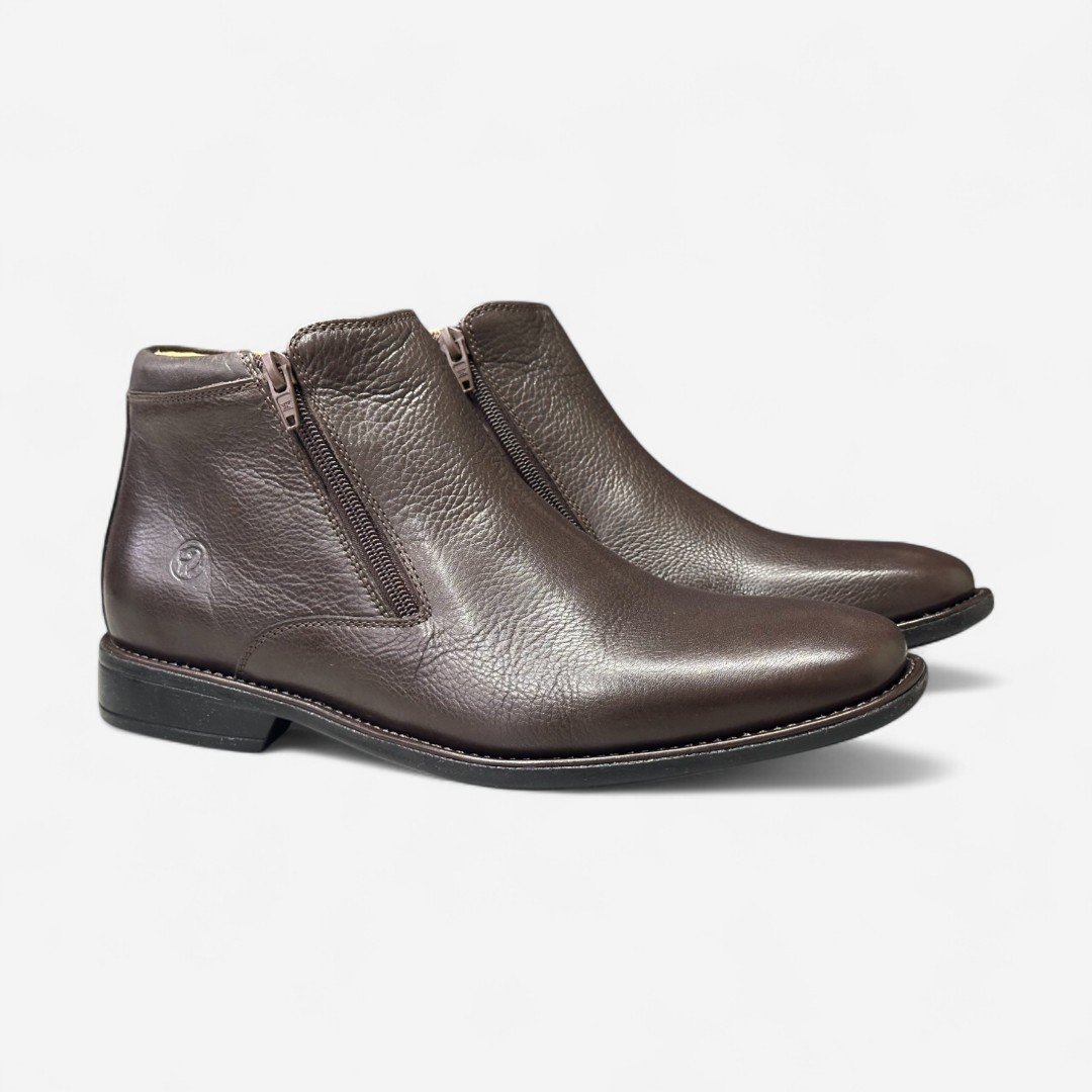 Bota Anatomic Gel Masculina Em Couro Café Café 2