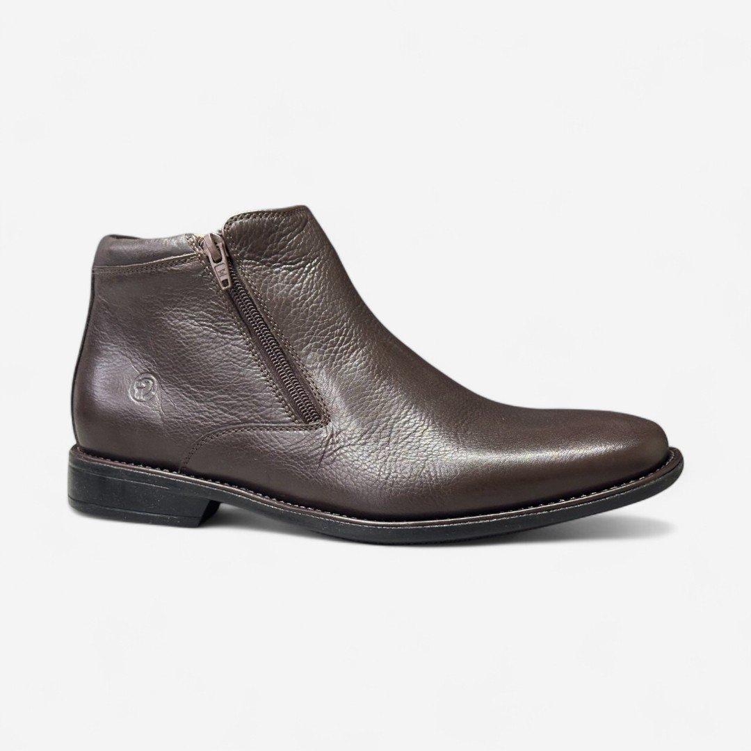 Bota Anatomic Gel Masculina Em Couro Café Café 3