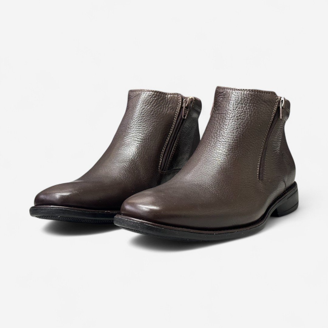 Bota Anatomic Gel Masculina Em Couro Café Café 4
