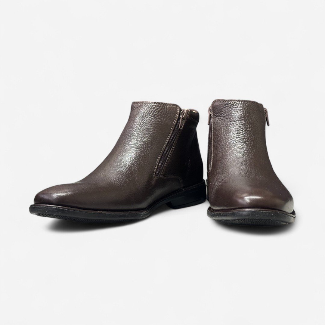 Bota Anatomic Gel Masculina Em Couro Café Café 6