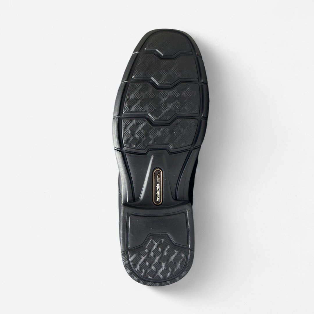 Bota Anatomic Gel Ultraleve Masculina Em Couro Preto Preto 6