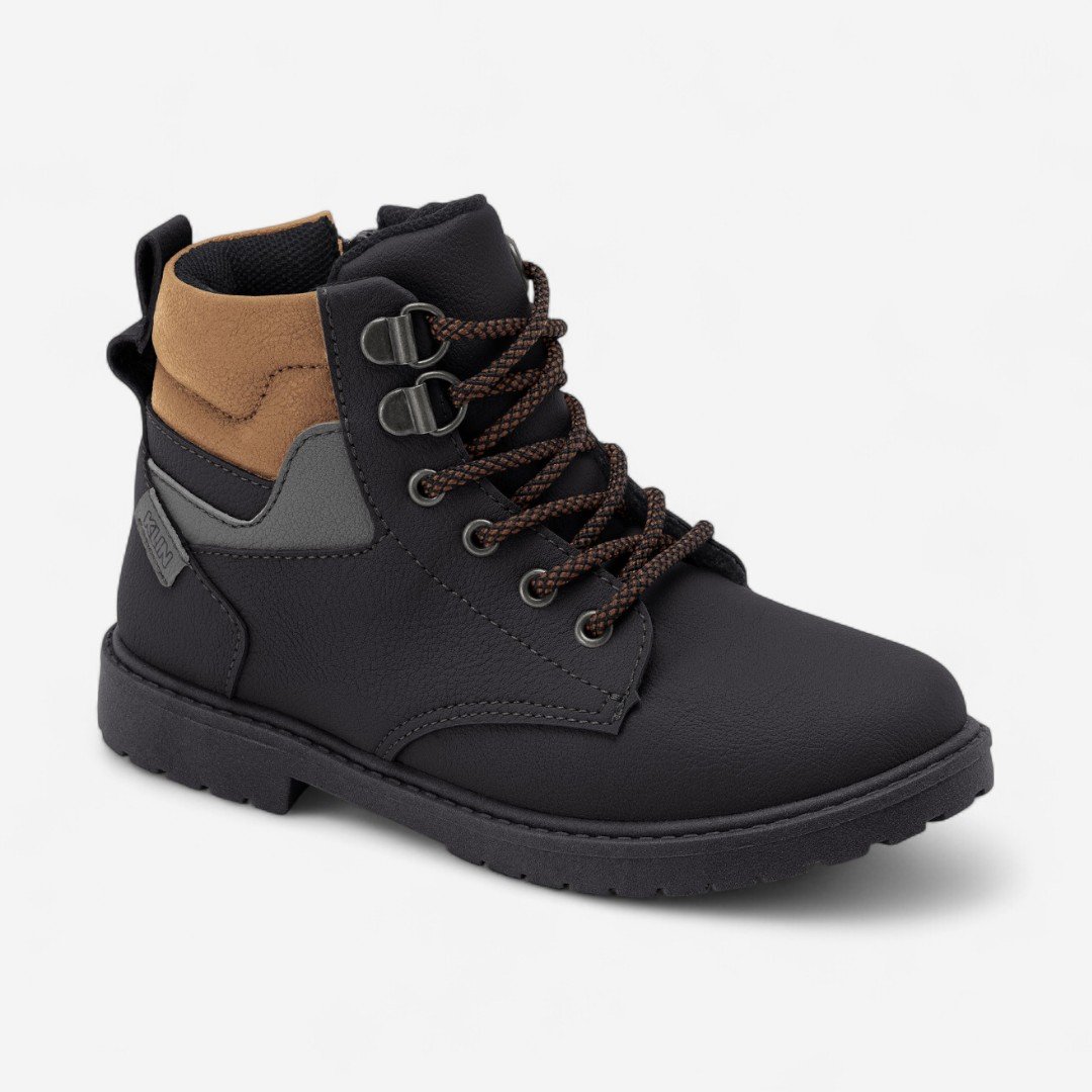 Bota Klin Coturno Masculino Infantil Preto Preto/Grafite/Taupe