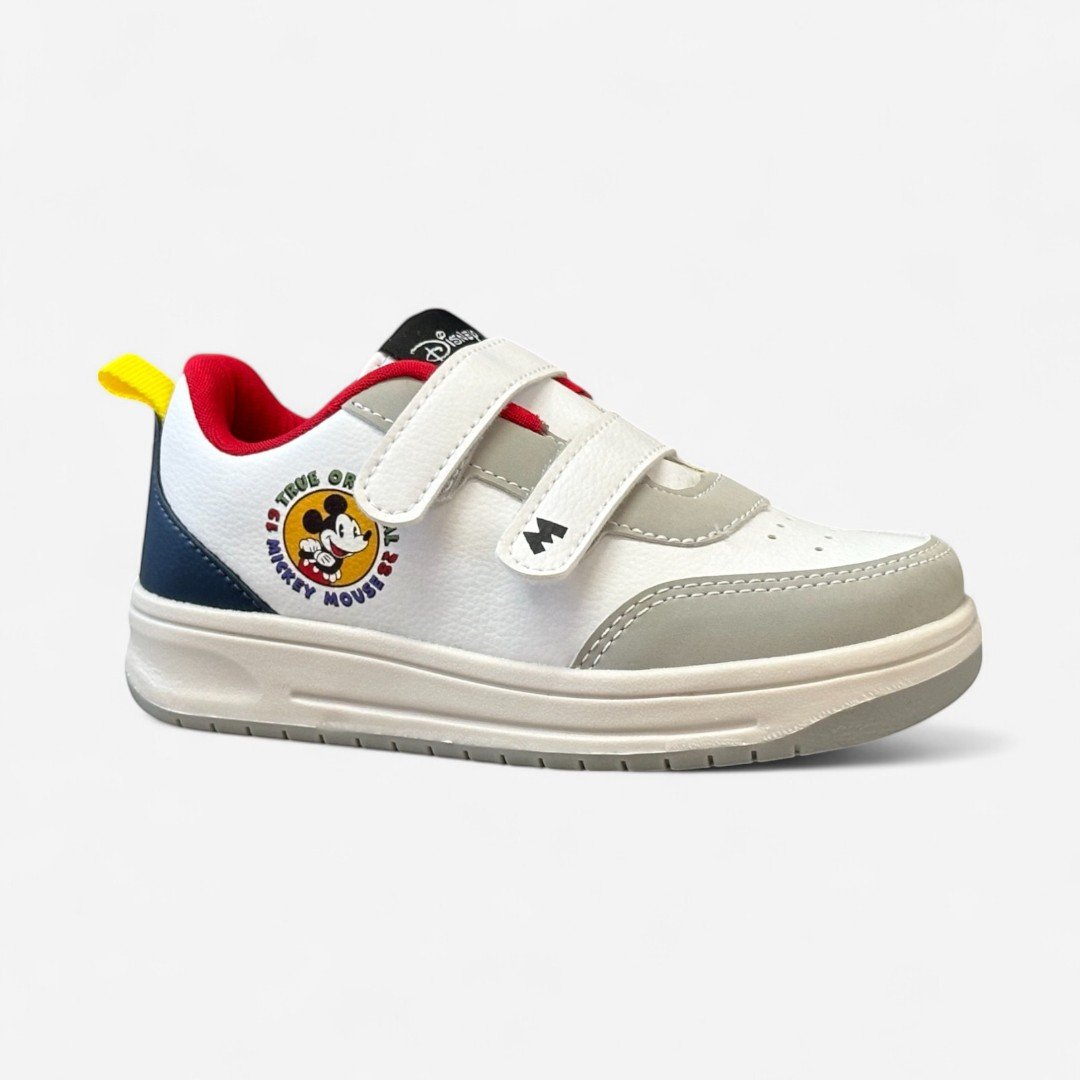 Tênis Disney Mickey Infantil Branco Branco/Cinza/Vermelho 2