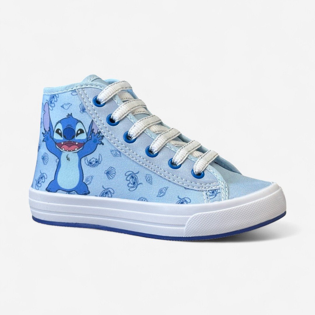 Tênis Disney Stitch Cano Alto Infantil Azul Azul Bebê/Branco 2