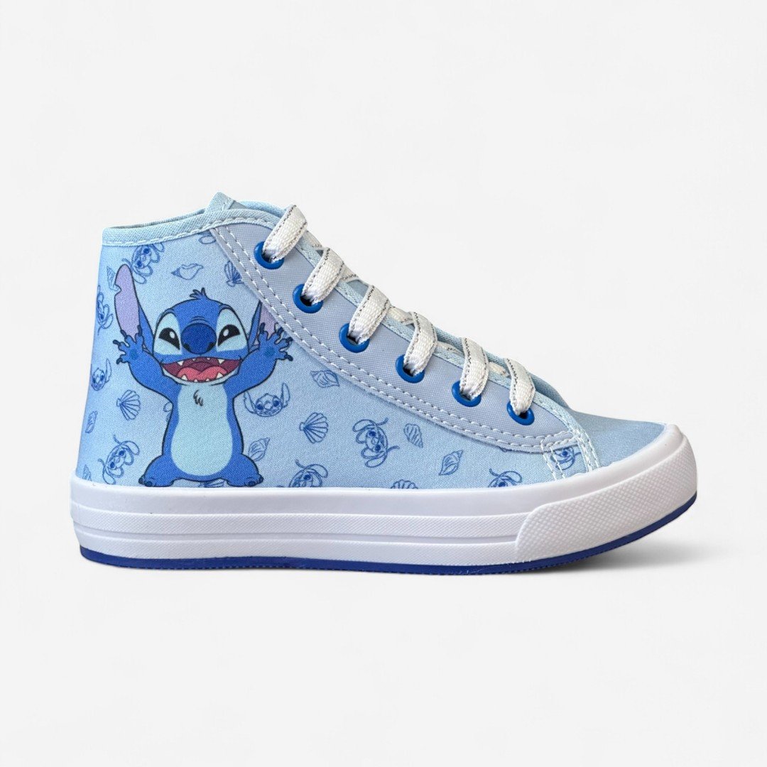 Tênis Disney Stitch Cano Alto Infantil Azul