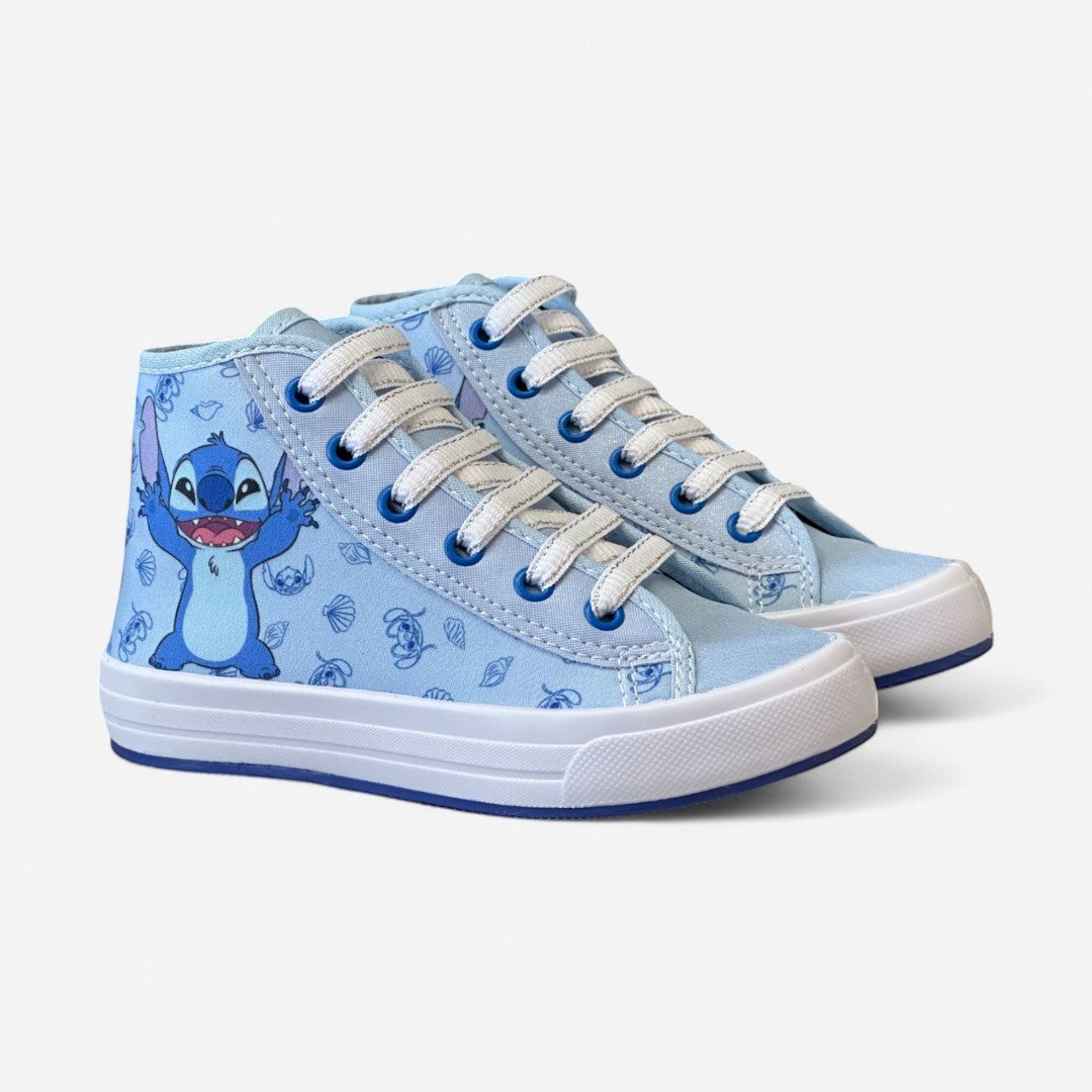 Tênis Disney Stitch Cano Alto Infantil Azul Azul Bebê/Branco 3