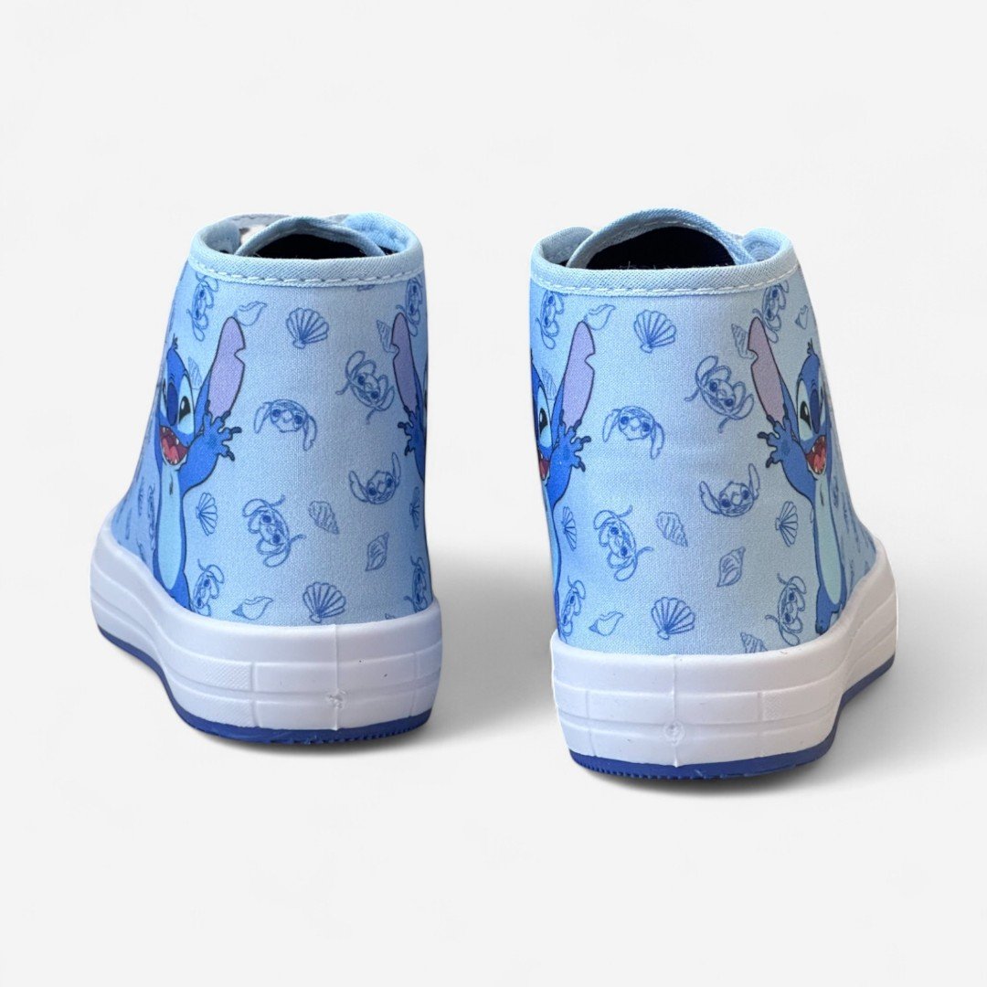 Tênis Disney Stitch Cano Alto Infantil Azul Azul Bebê/Branco 5