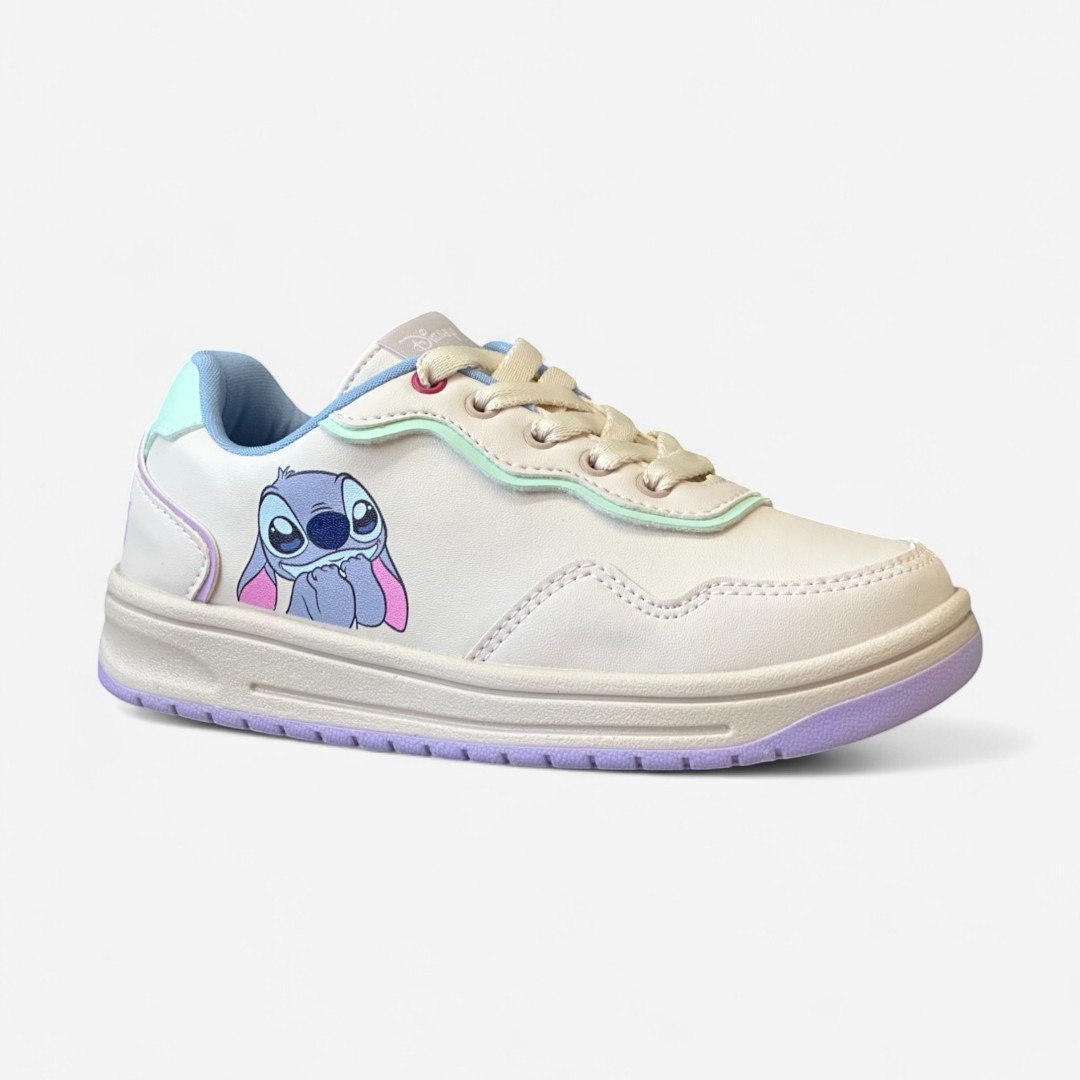 Tênis Disney Stitch Infantil Branco Branco/Azul/Lilás 2