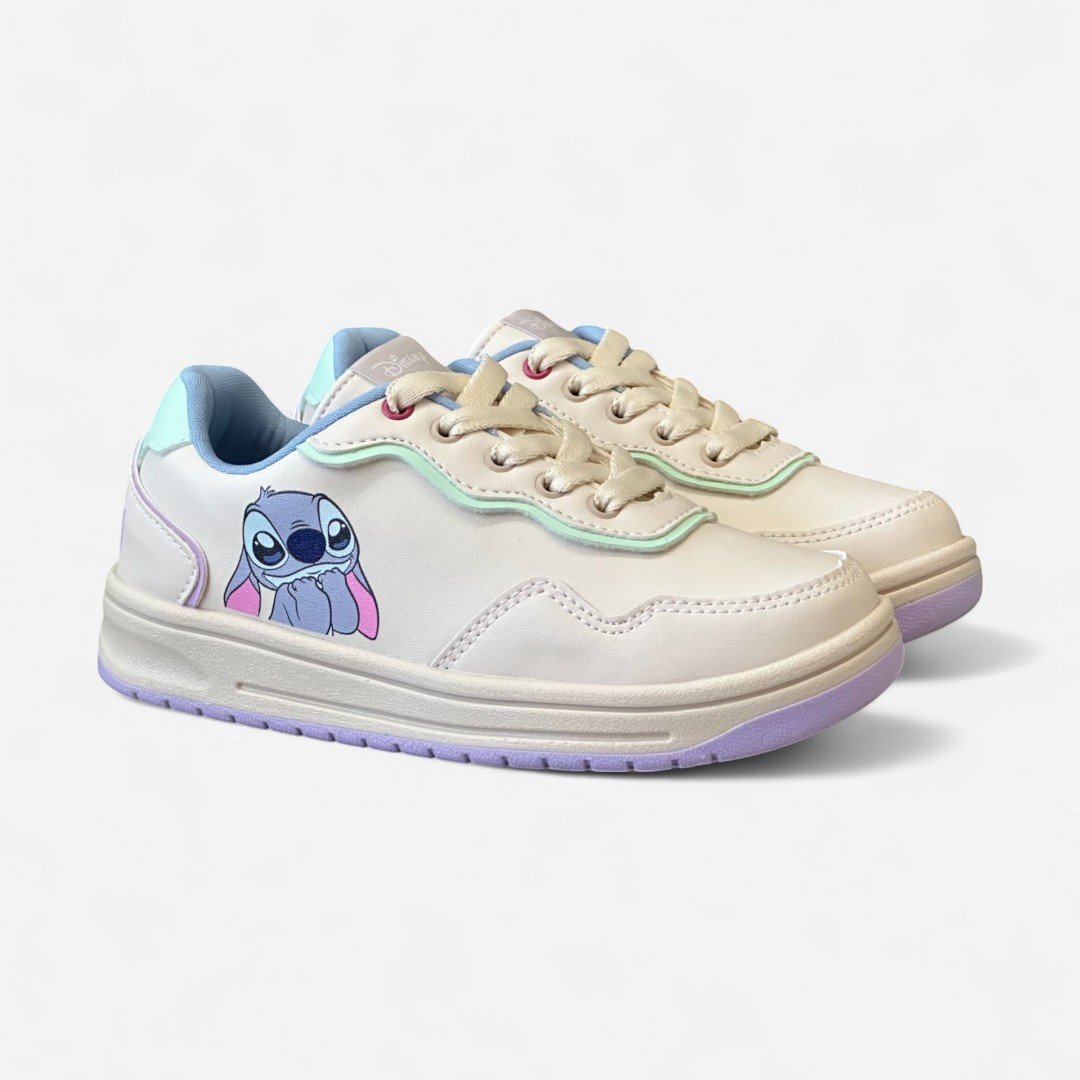 Tênis Disney Stitch Infantil Branco Branco/Azul/Lilás 3