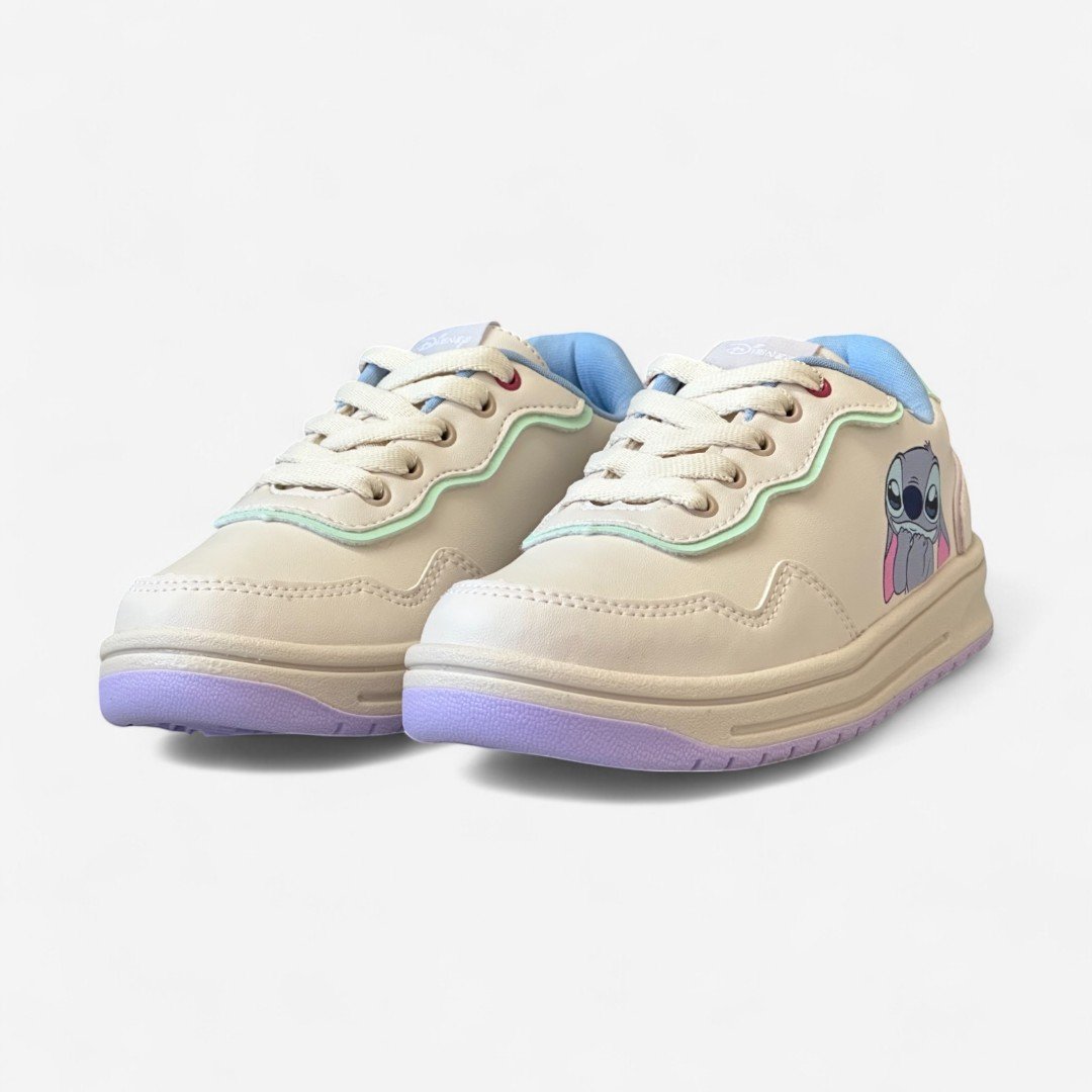 Tênis Disney Stitch Infantil Branco Branco/Azul/Lilás 4