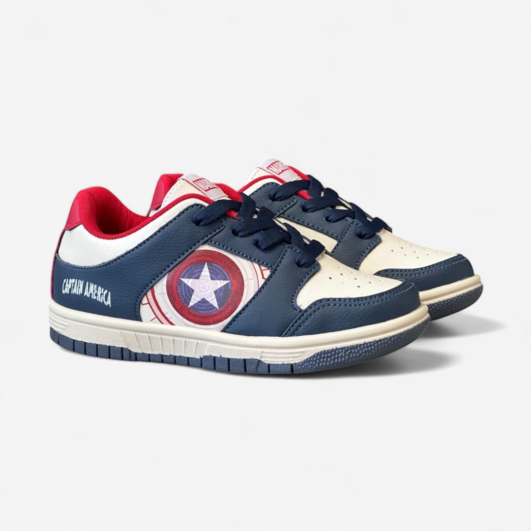 Tênis Disney Marvel Capitão América Infantil Branco Branco/Marinho/Vermelho 3