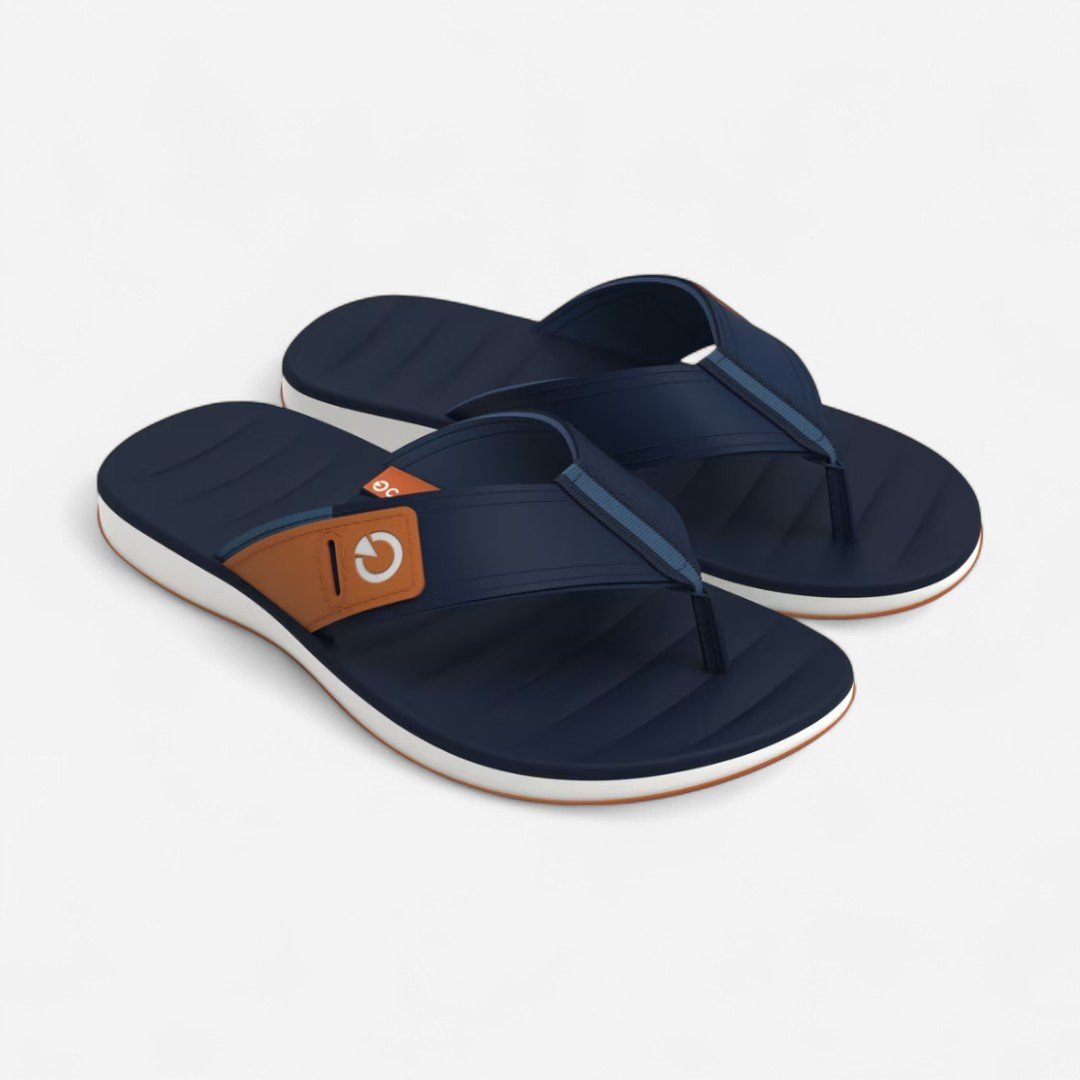 Chinelo Cartago Malaga Masculino Azul Branco/Azul/Laranja 2