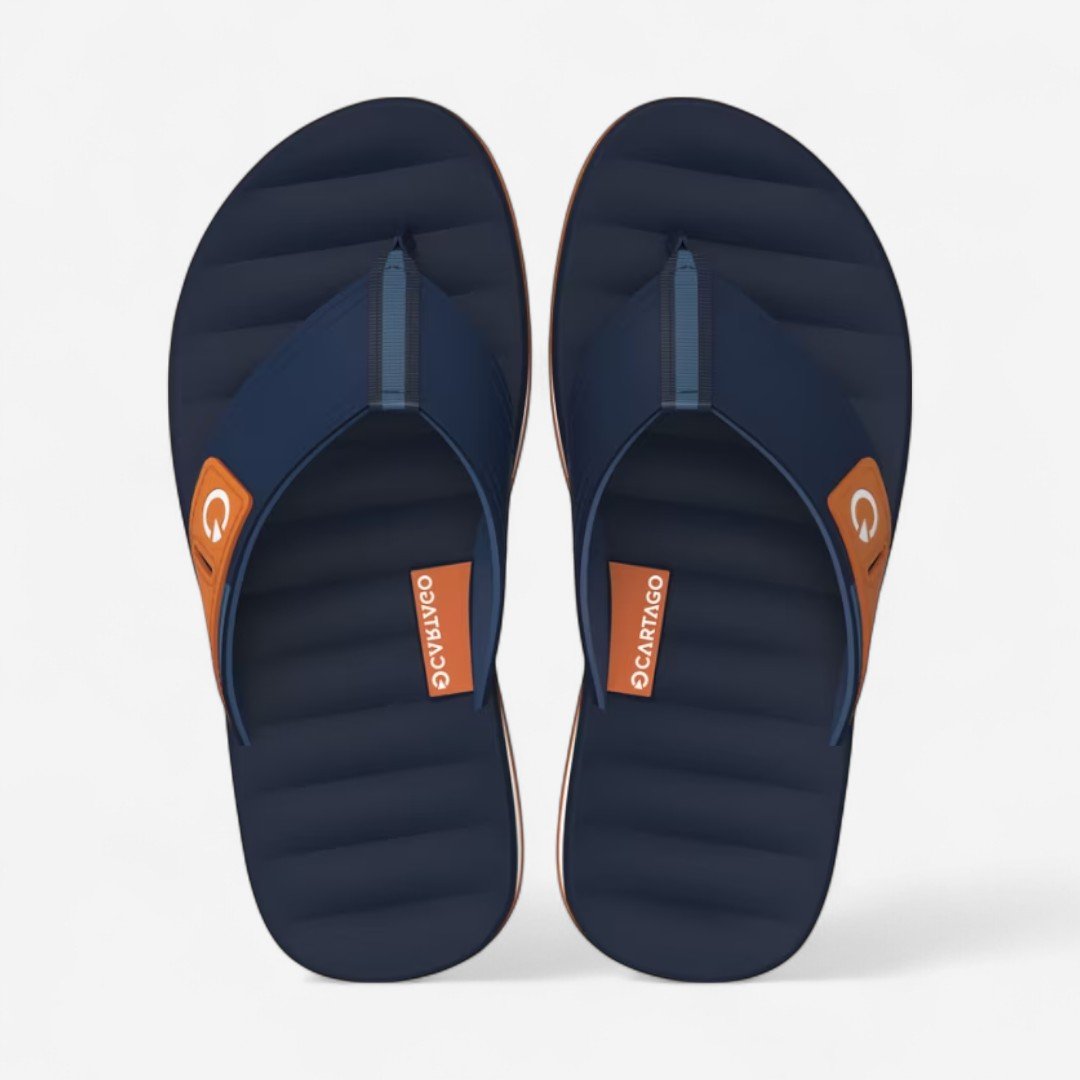 Chinelo Cartago Malaga Masculino Azul Branco/Azul/Laranja 3
