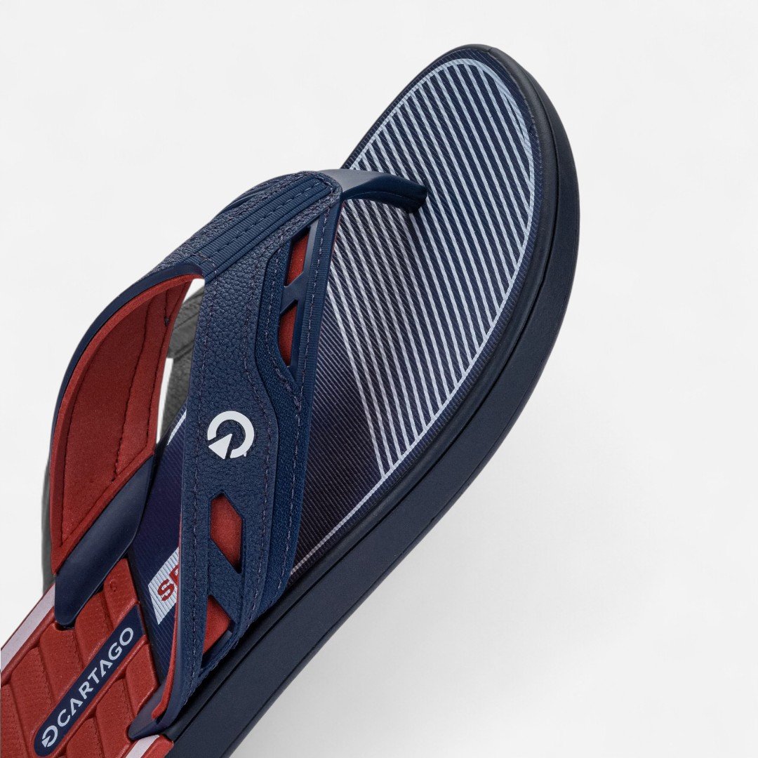 Chinelo Cartago Dallas Masculino Azul Azul/Vermelho/Branco 4