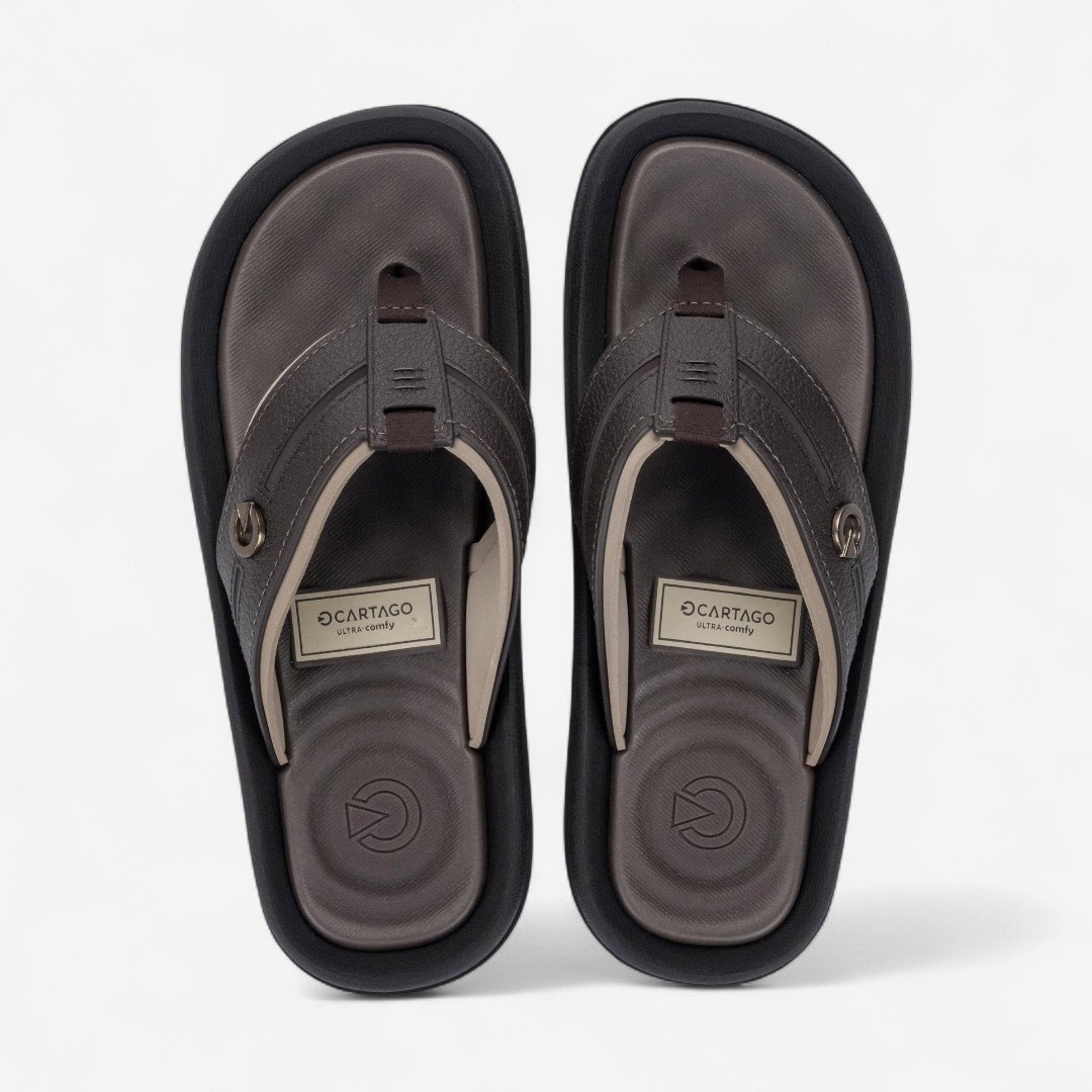 Chinelo Cartago Fiji VI Masculino Marrom Escuro Marrom Escuro/Bege 4