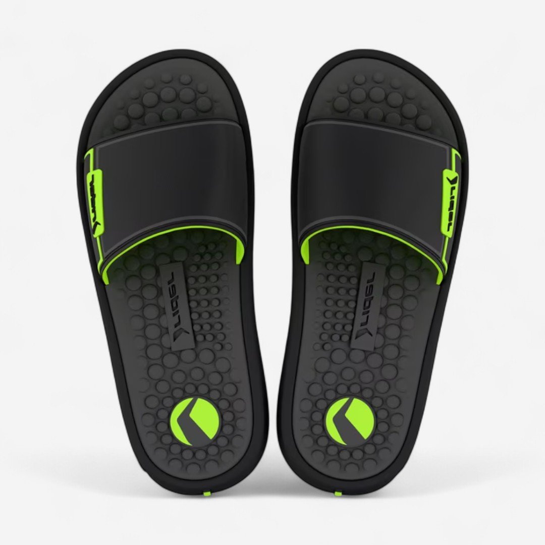 Chinelo Rider Pump II Slide Masculino Preto Preto/Verde/Cinza 3