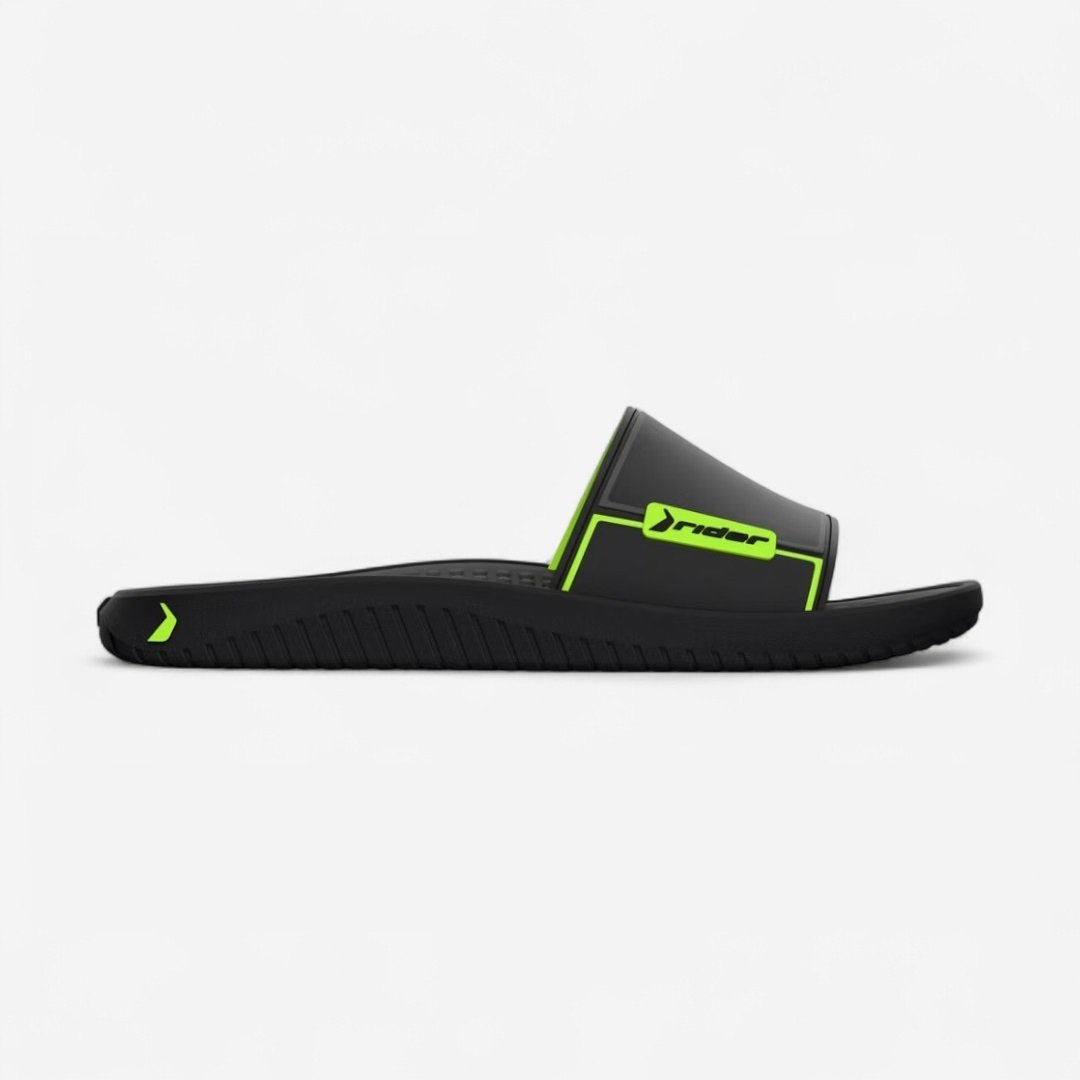Chinelo Rider Pump II Slide Masculino Preto Preto/Verde/Cinza 2