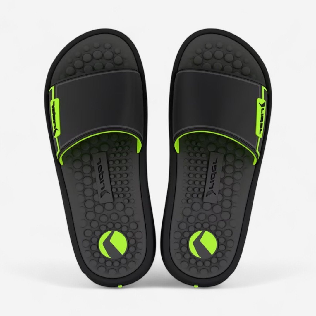 Chinelo Rider Pump II Slide Masculino Preto Preto/Verde/Cinza 3