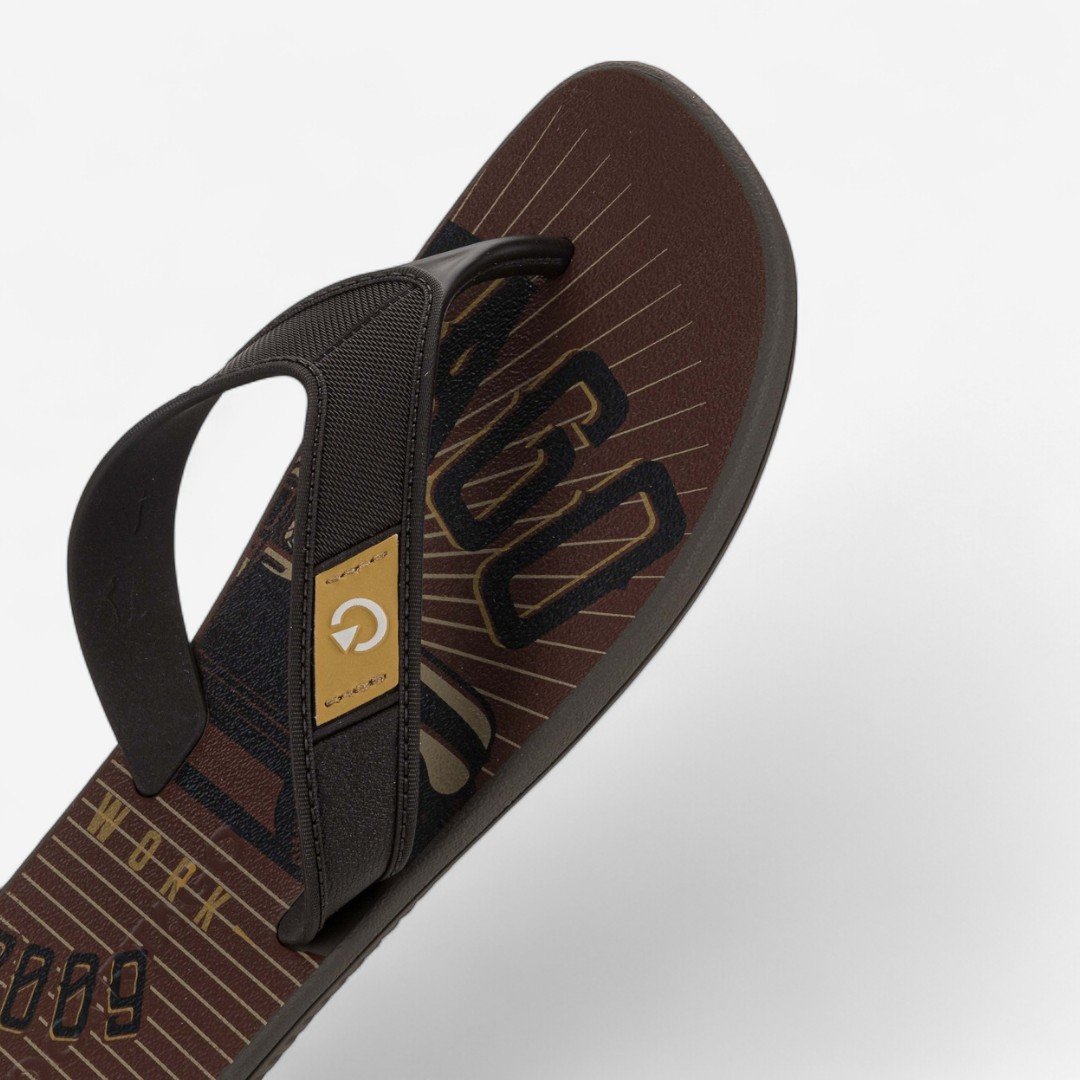 Chinelo Cartago Dakar Masculino Marrom Marrom/Amarelo 4