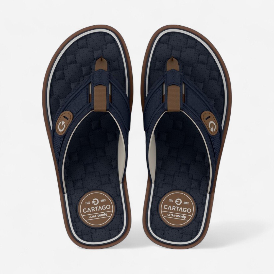 Chinelo Cartago Lyon Iv Masculino Azul Bege/Azul/Castor 2