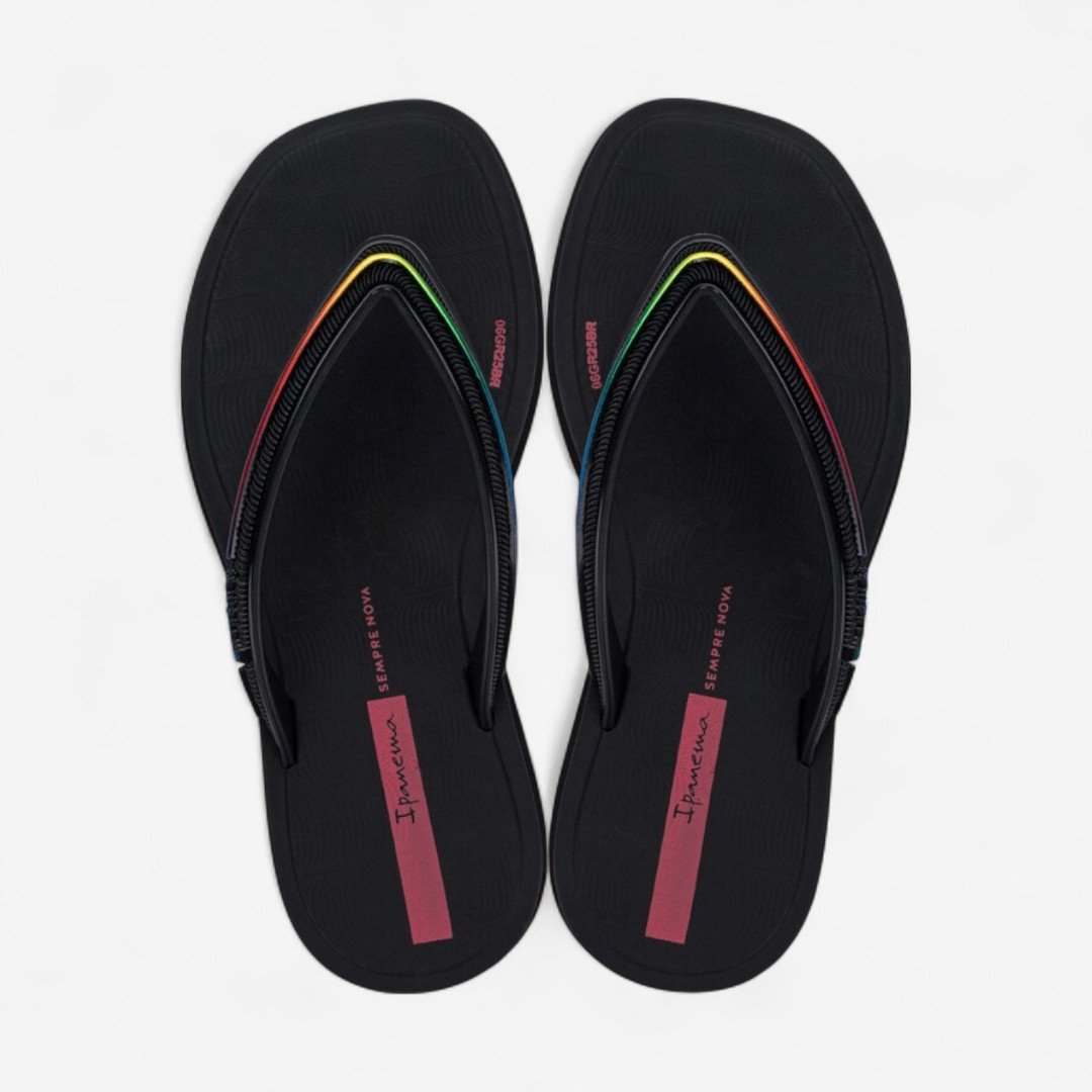 Chinelo Ipanema Glow Infantil Preto Preto/Rosa 2