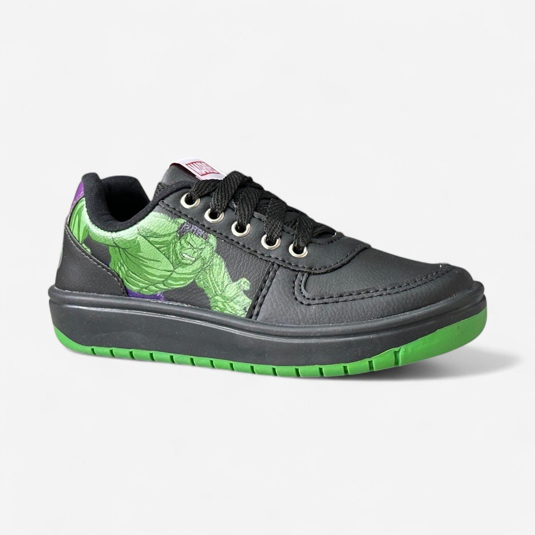 Tênis Disney Marvel Hulk Infantil Preto Preto/Roxo/Verde 2