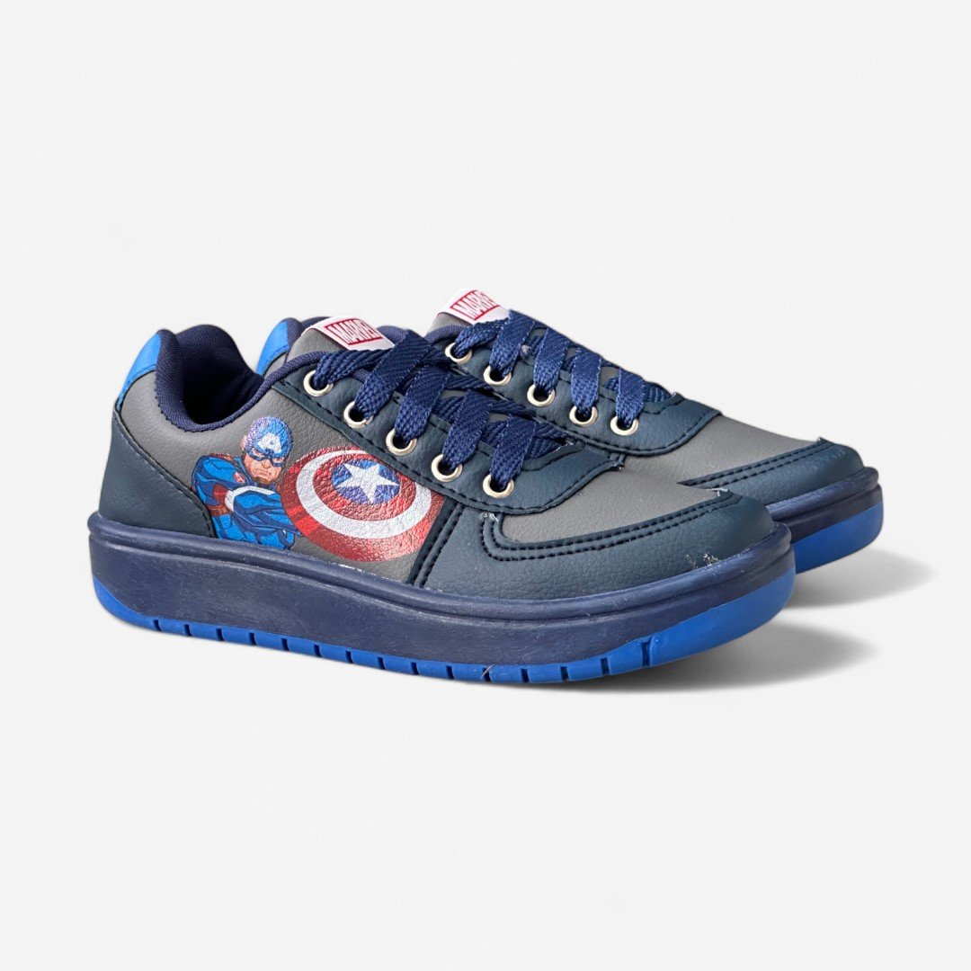 Tênis Disney Marvel Capitão América Infantil Azul Grafite/Marinho 3