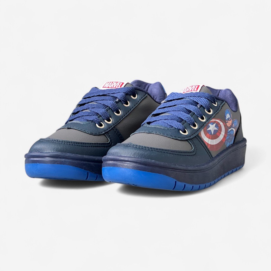 Tênis Disney Marvel Capitão América Infantil Azul Grafite/Marinho 4