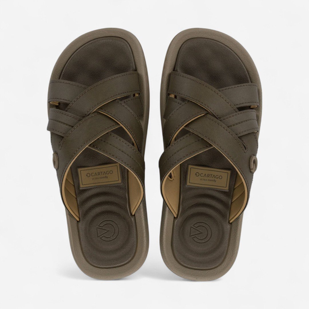 Chinelo Cartago Slide Fiji Essencial II Marrom Bege/Marrom 3
