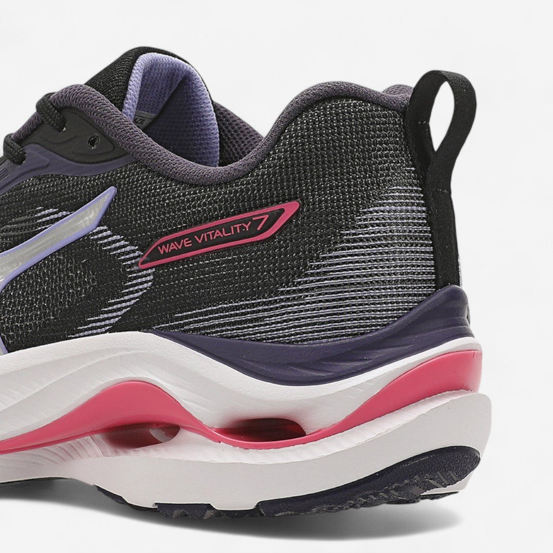 Tênis Esportivo Mizuno Wave Vitality 7 Feminino Preto Preto/Rosa 3