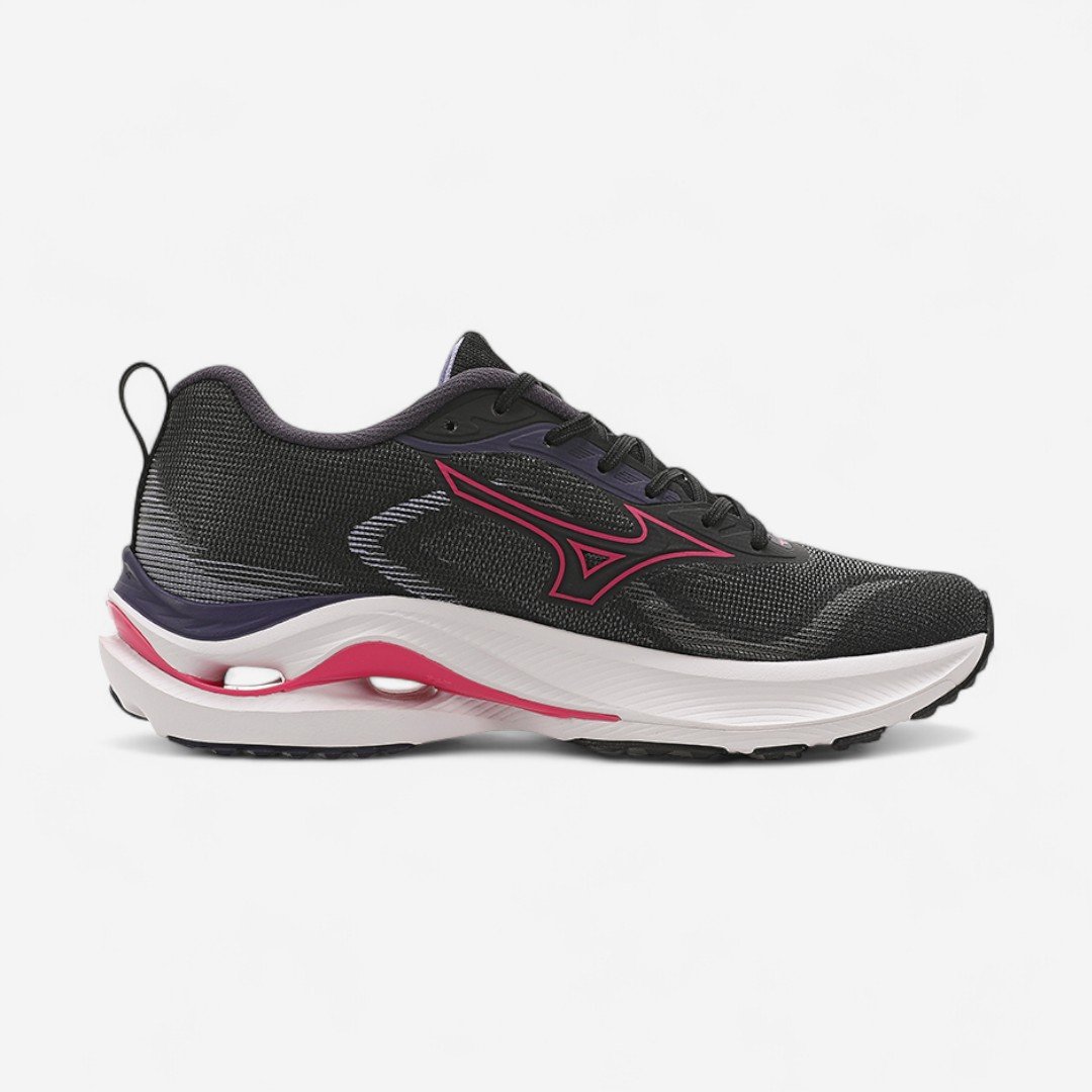 Tênis Esportivo Mizuno Wave Vitality 7 Feminino Preto Preto/Rosa 7