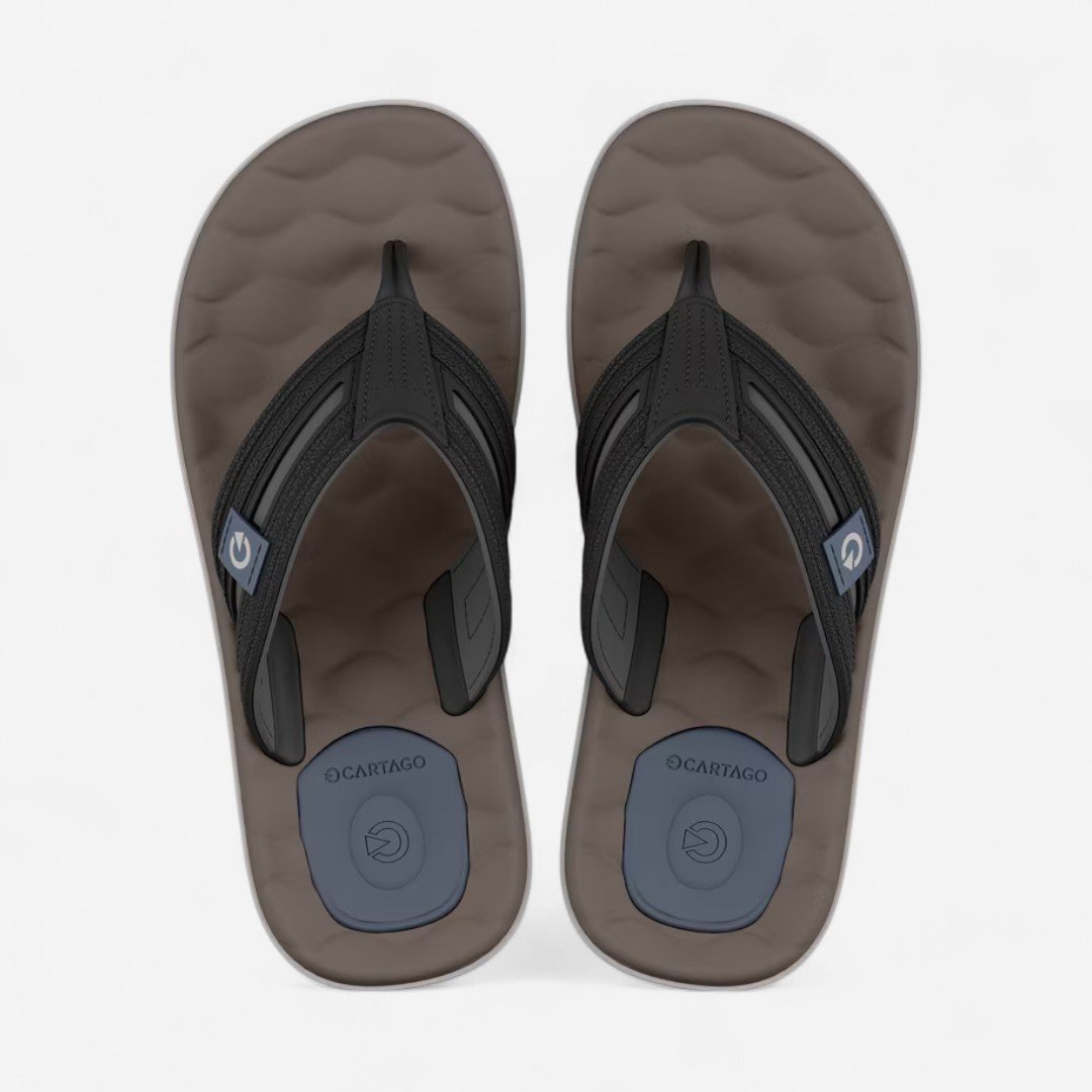 Chinelo Cartago Egeu Iv Maculino Bege Preto/Marrom 2