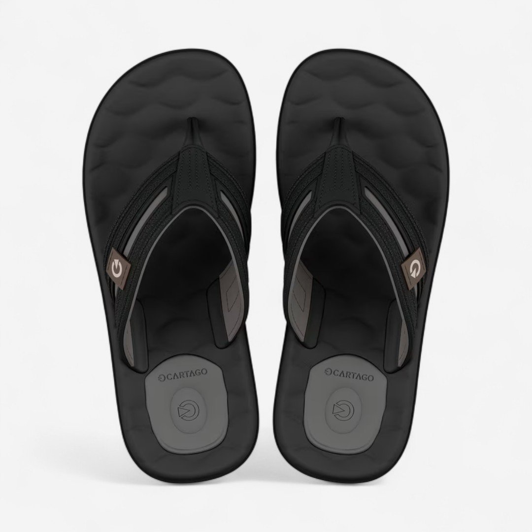 Chinelo Cartago Egeu Iv Maculino Preto Preto/Bege 2