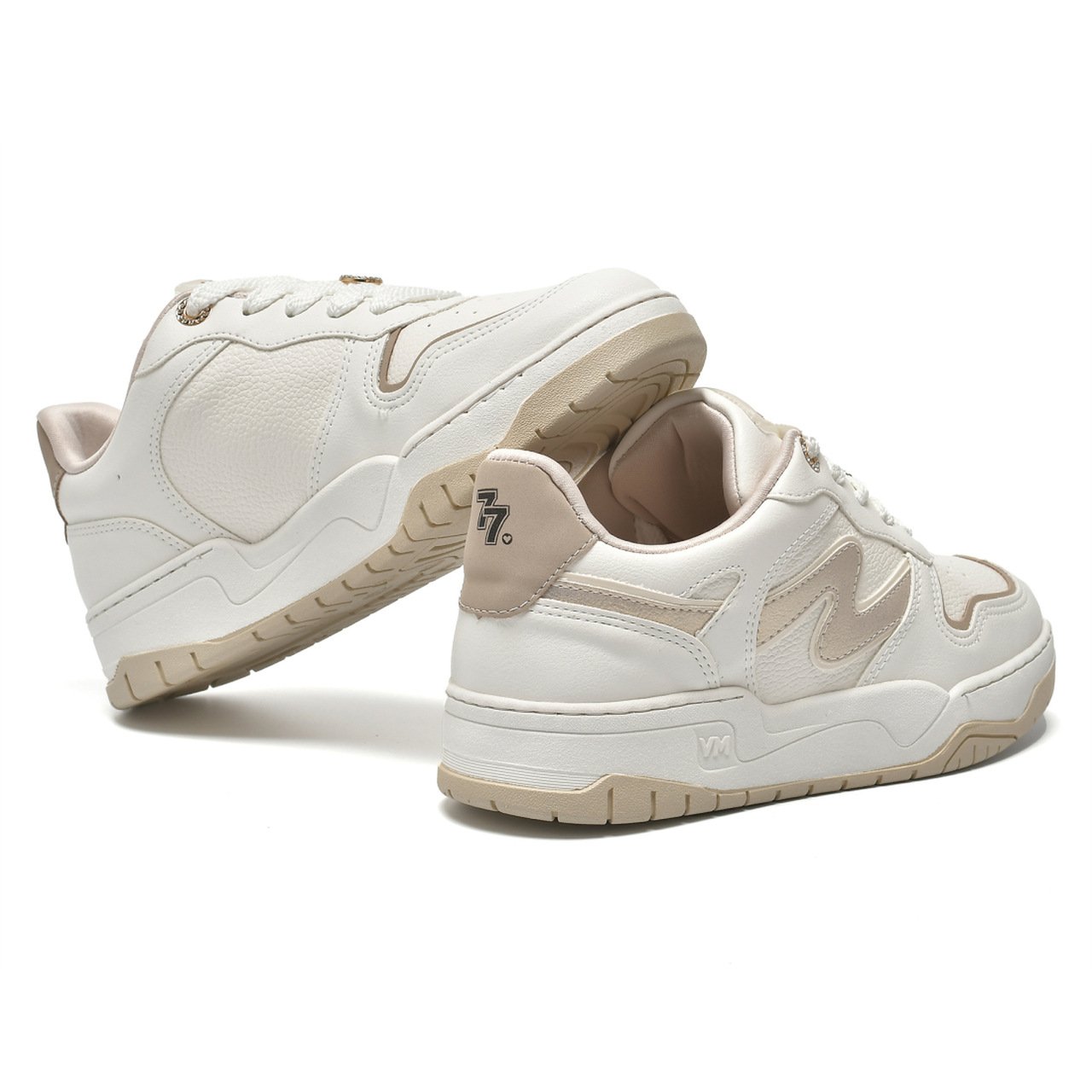 Tênis Via Marte Casual Feminino Branco Branco/Bege 3