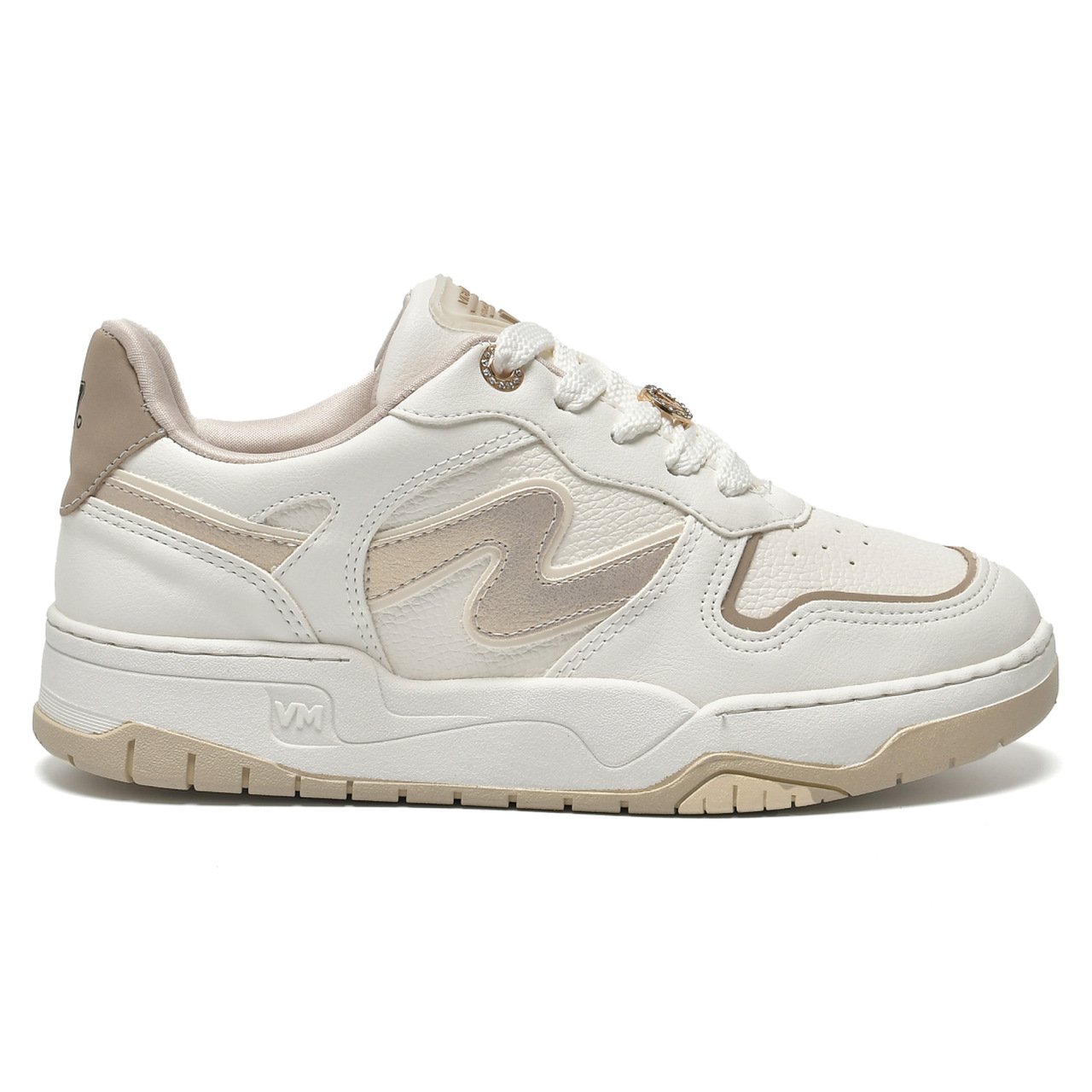 Tênis Via Marte Casual Feminino Branco Branco/Bege 4