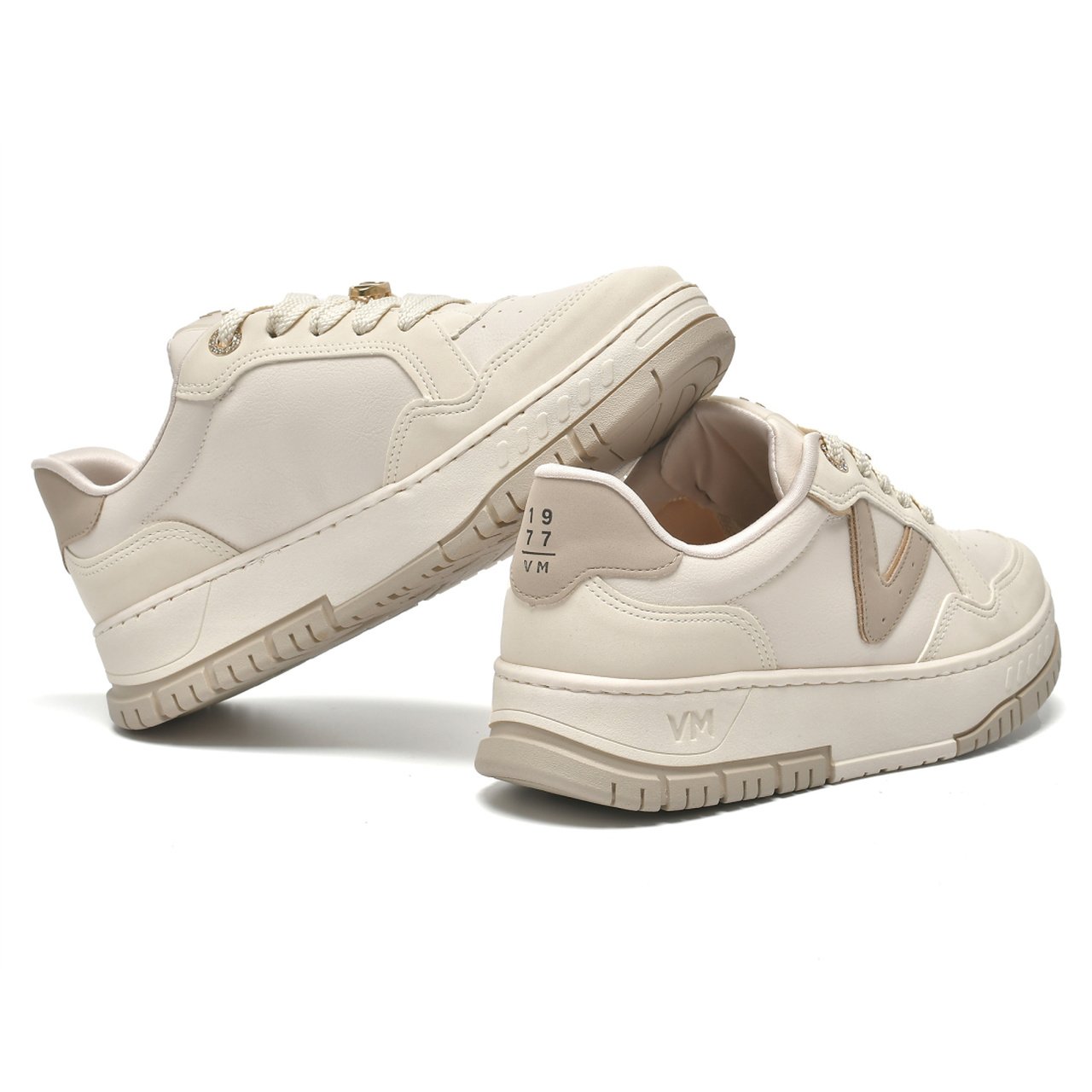 Tênis Via Marte Casual Feminino Marfim Bege/Marrom 4