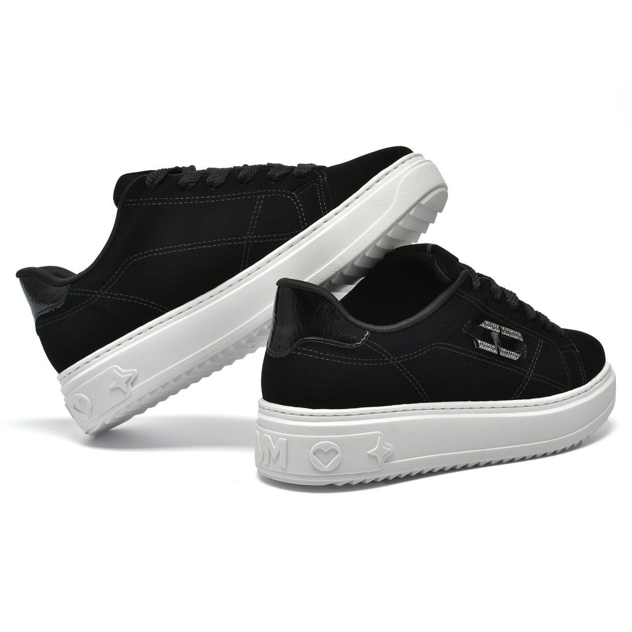 Tênis Via Marte Casual Feminino Nobuck Preto Preto 4