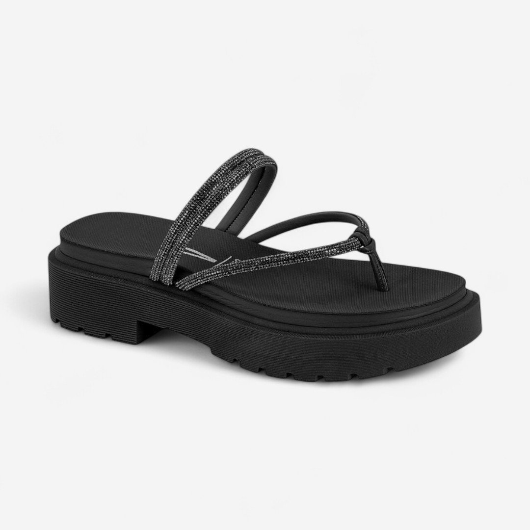 Tamanco Papete Vizzano Com Strass Preto Preto 2