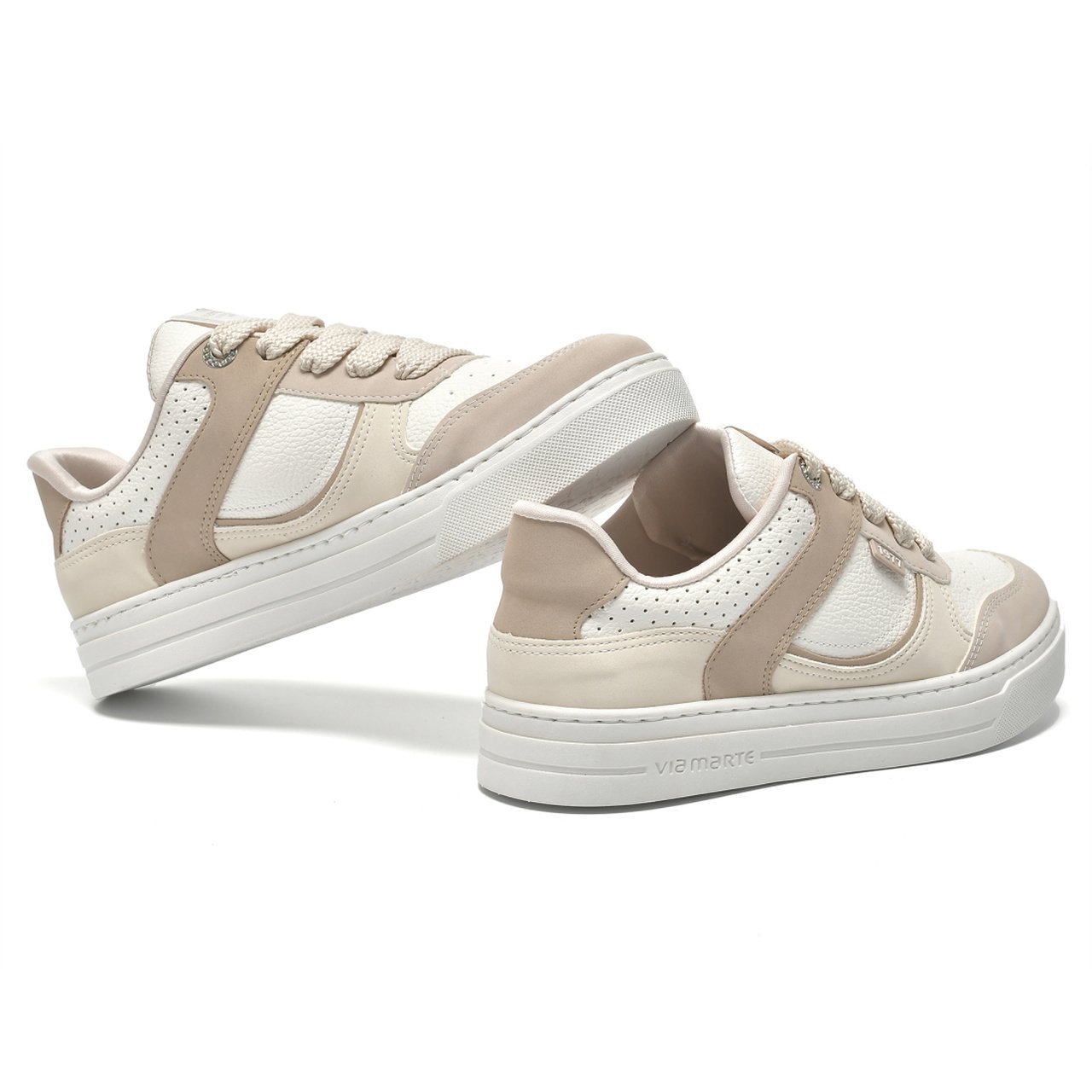 Tênis Via Marte Casual Feminino Bege/Branco Bege/Branco 4