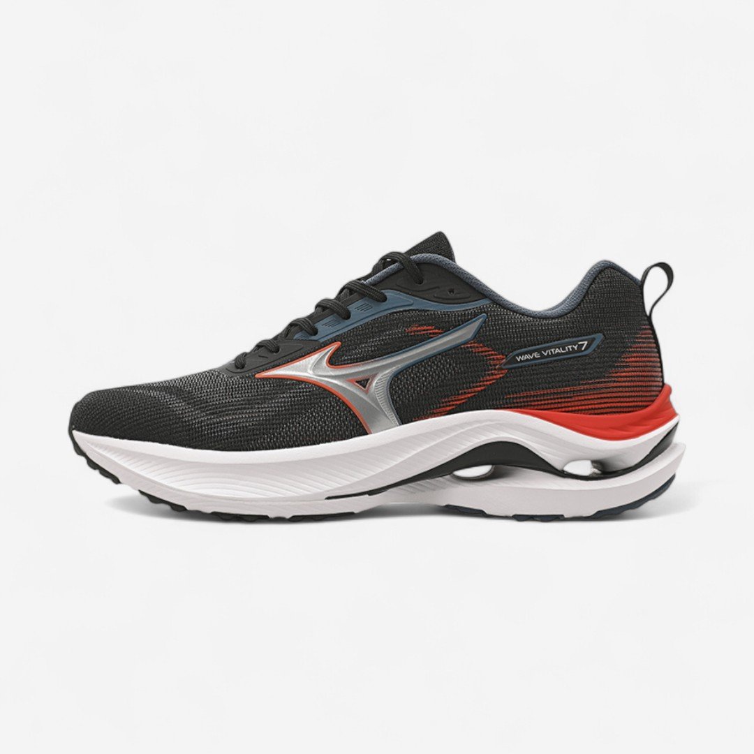 Tênis De Corrida Mizuno Wave Vitality 7 Masculino Preto Preto/Laranja 1